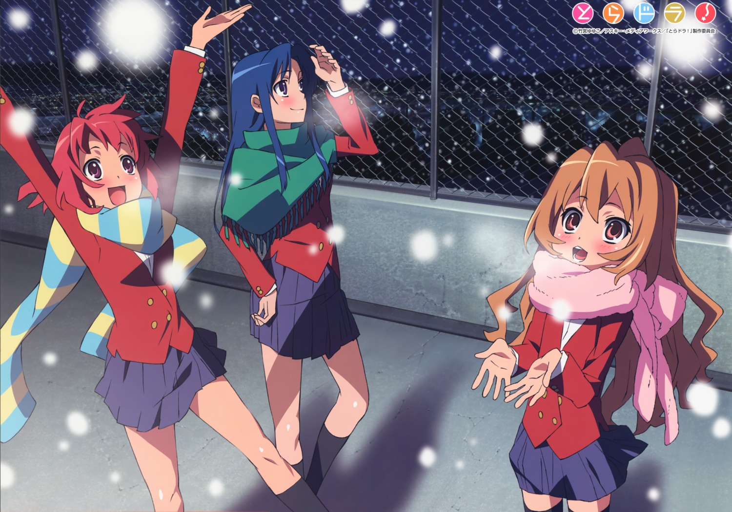 aisaka_taiga, kawashima_ami, kobayashi_emiko, kushieda_minori, seifuku, thighhighs, toradora!