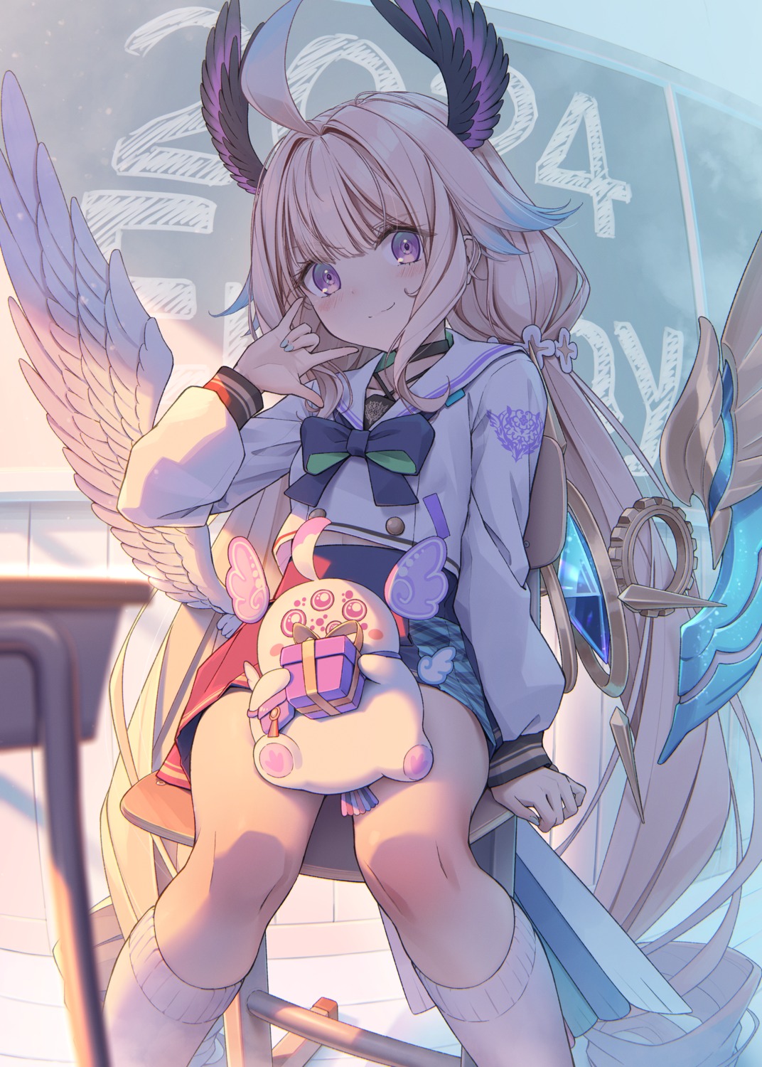 enna_alouette, nablack, nijisanji, nijisanji_en, seifuku, wings