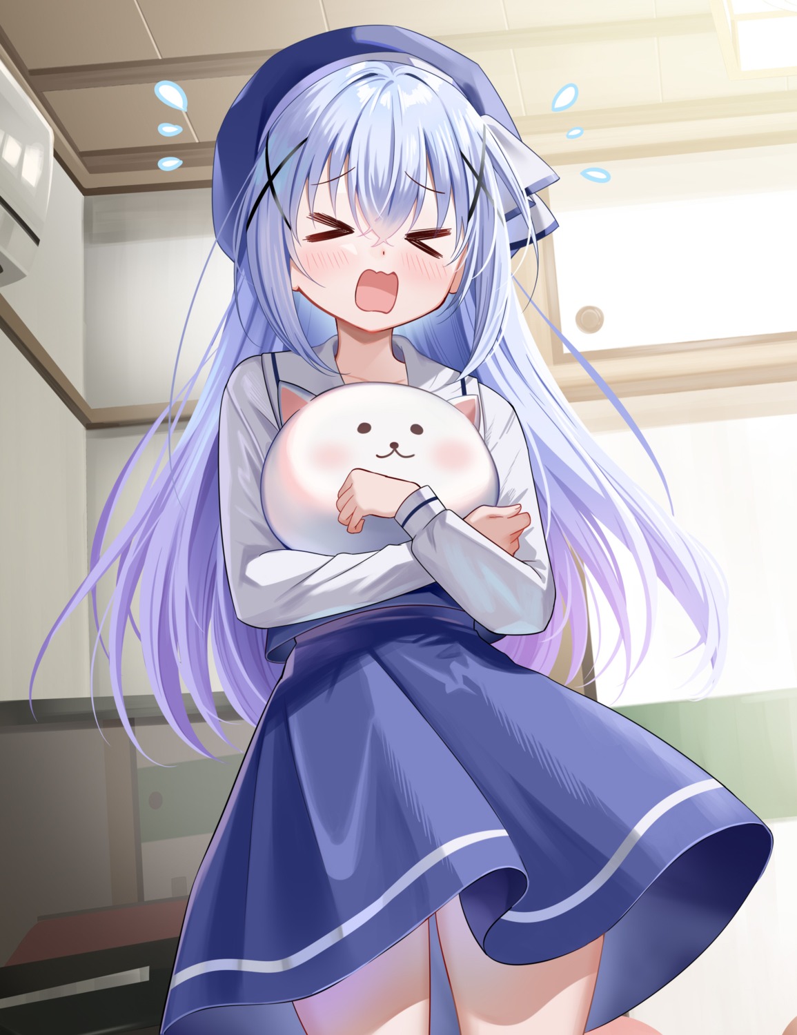 gochuumon_wa_usagi_desu_ka?, kafuu_chino, piyopoyo, seifuku, skirt_lift, tippy_(gochiusa)