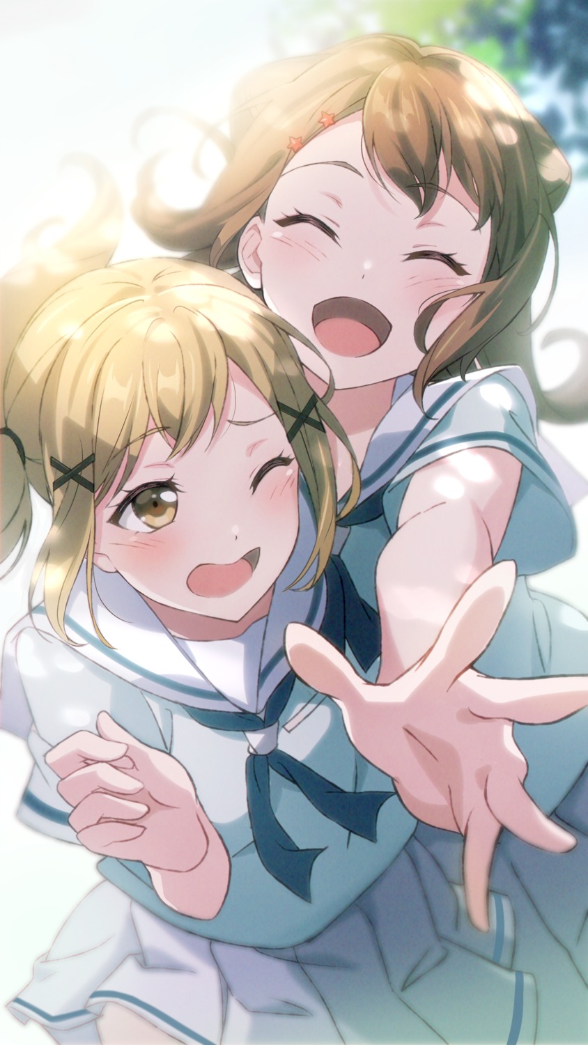 bang_dream!, ichigaya_arisa, nobusawa_osamu, seifuku, toyama_kasumi