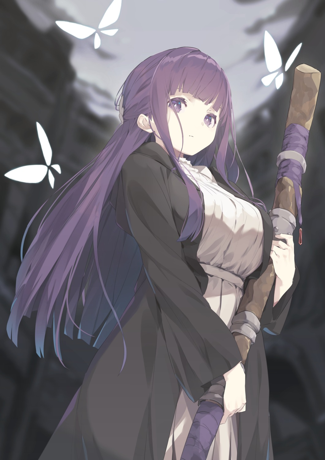 dress, fern, rb2, sousou_no_frieren, weapon