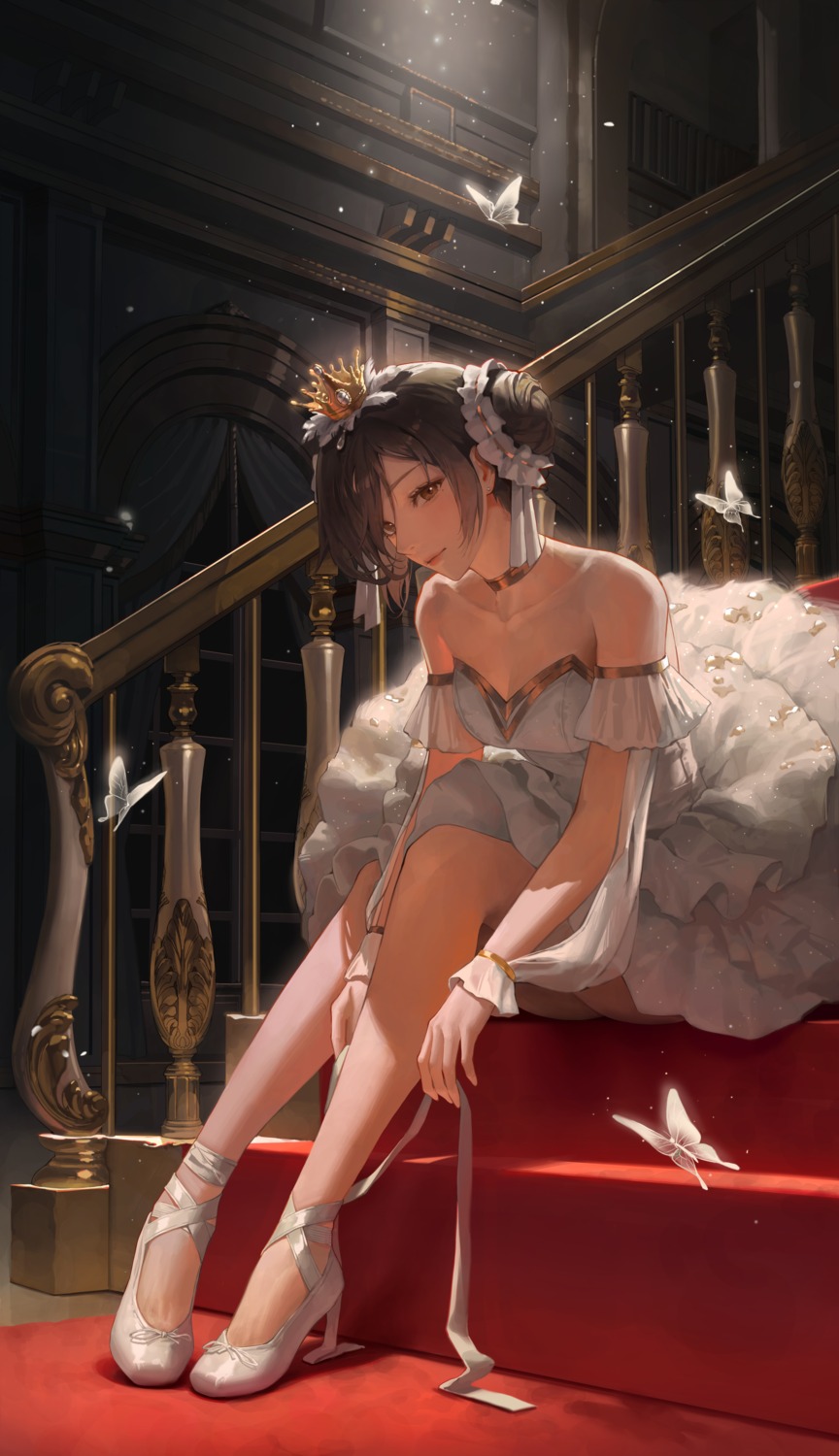 asha_(bangsom), bangsom, dress, no_bra, skirt_lift