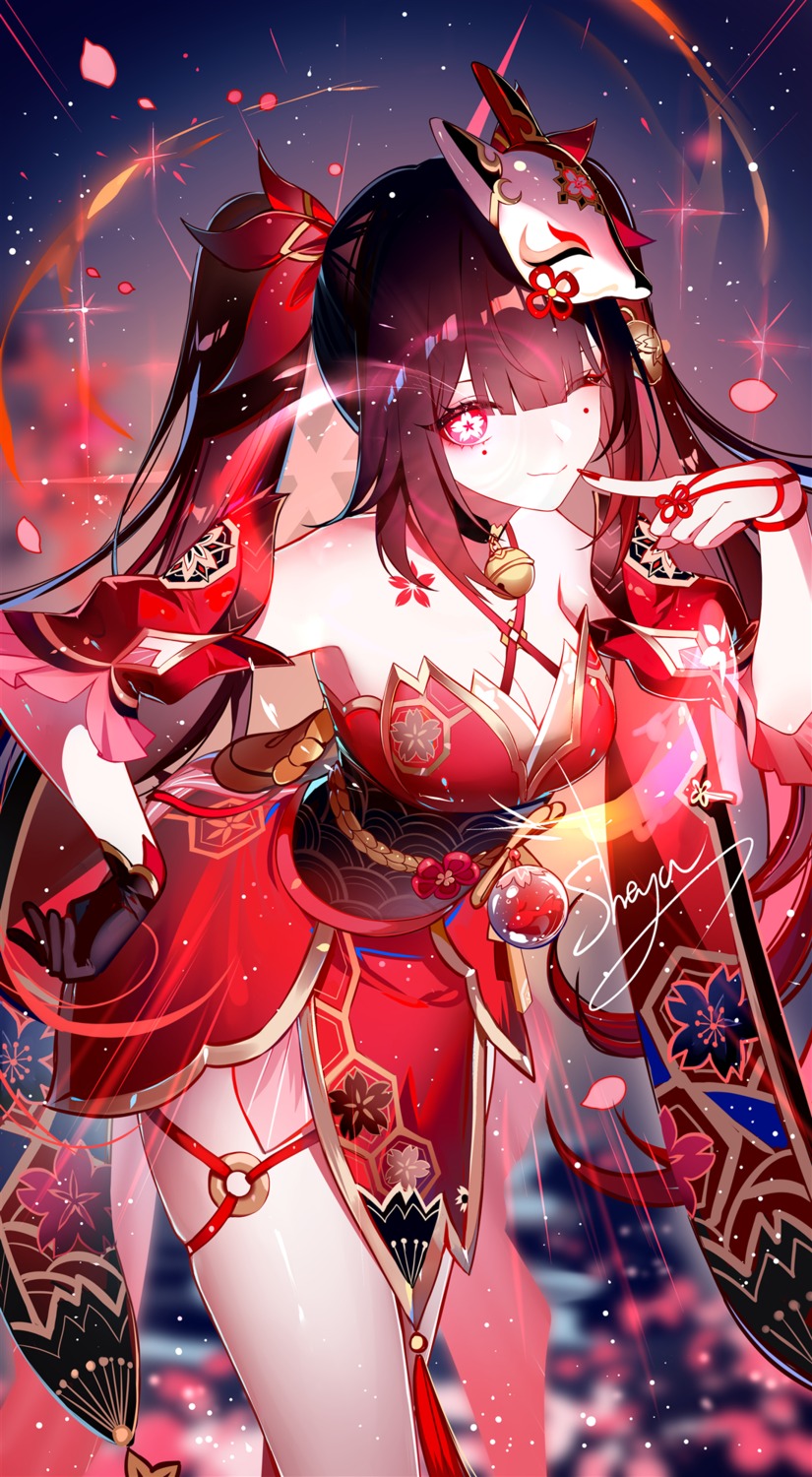 garter, honkai:_star_rail, japanese_clothes, sheya, sparkle, tattoo