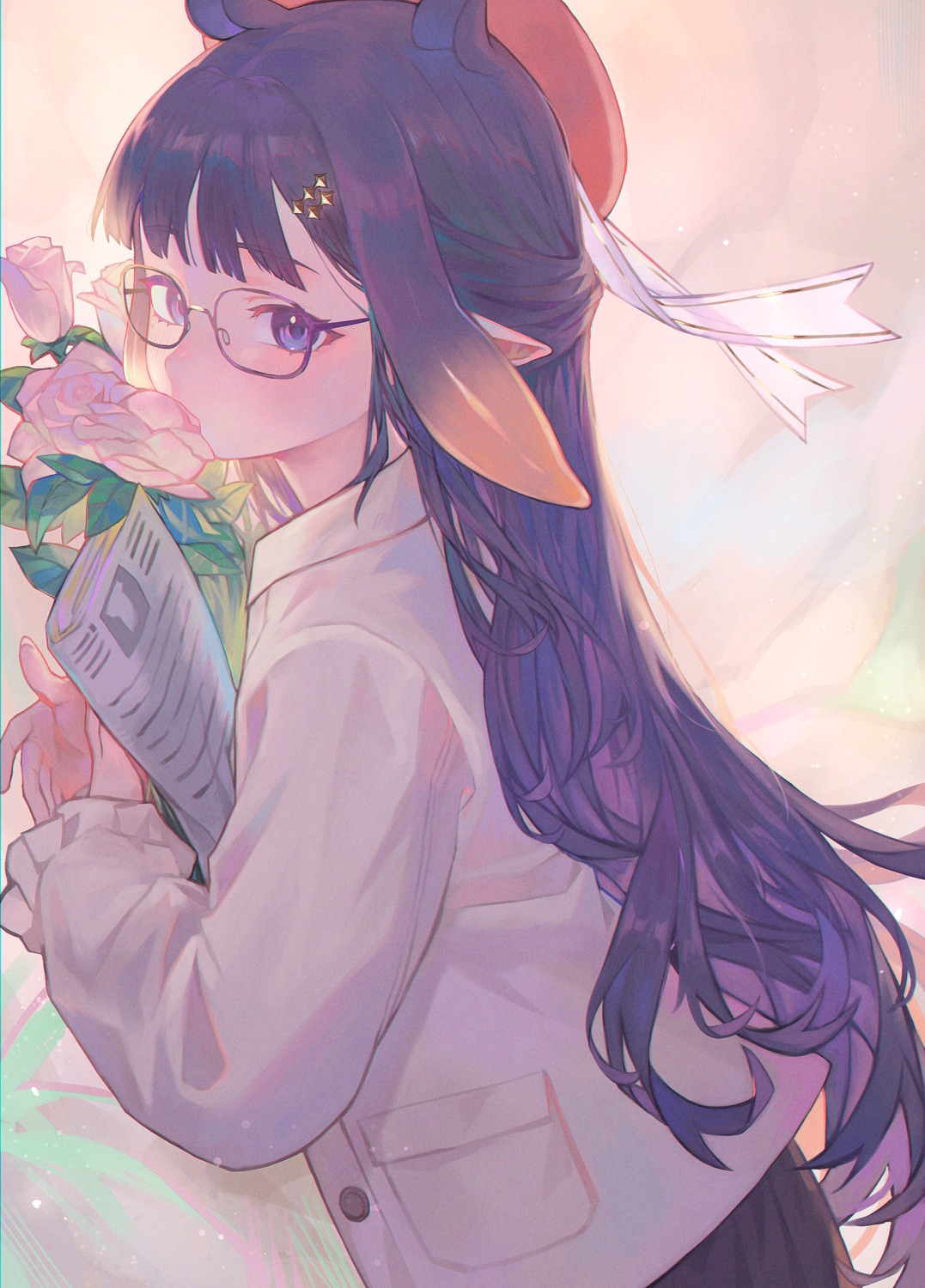 animal_ears, hololive, hololive_english, kiwwwwwi, megane, ninomae_ina'nis, pointy_ears