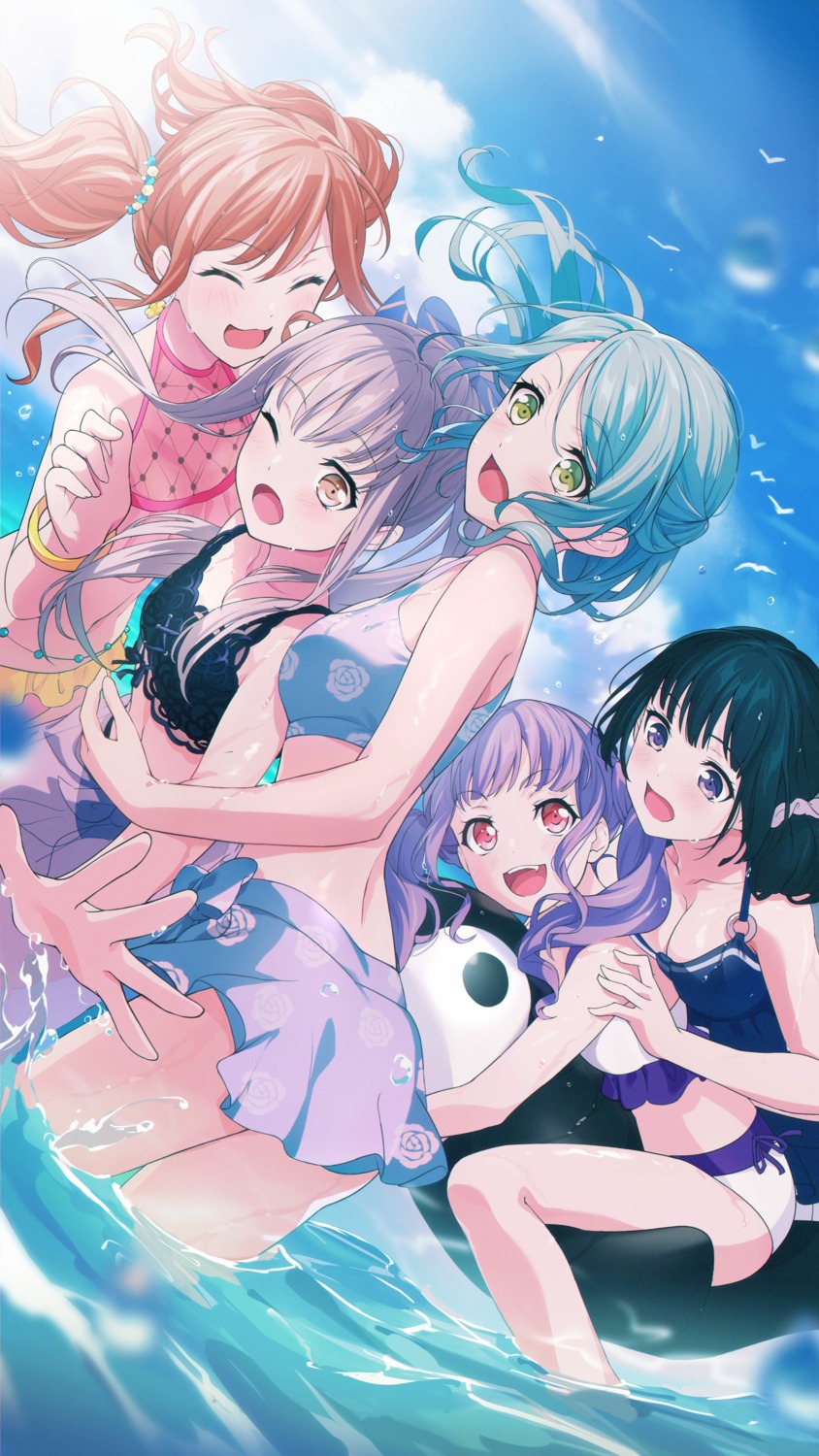 bang_dream!, bang_dream!_episode_of_roselia, bikini, hikawa_sayo, imai_lisa, minato_yukina, nobusawa_osamu, shirokane_rinko
