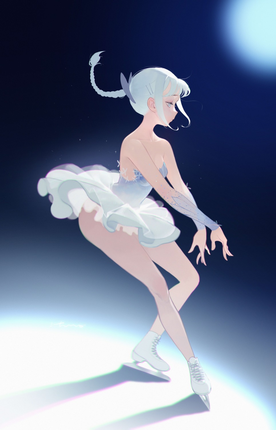 dress, ice_skating, no_bra, peter_pan_(adtc7243), skirt_lift