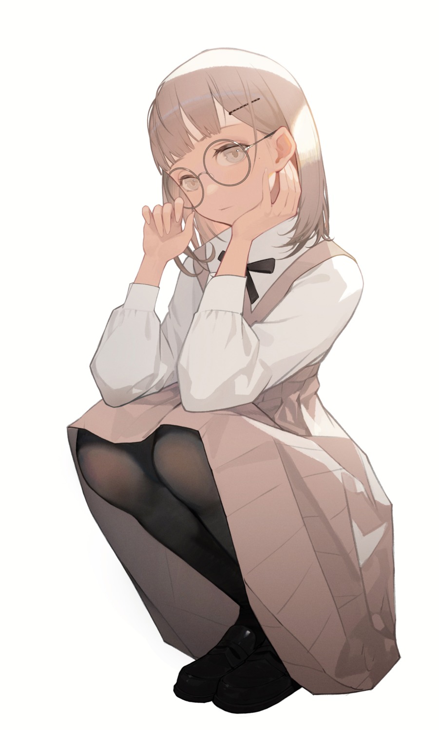 megane, pantyhose, peter_pan_(adtc7243), seifuku, skirt_lift