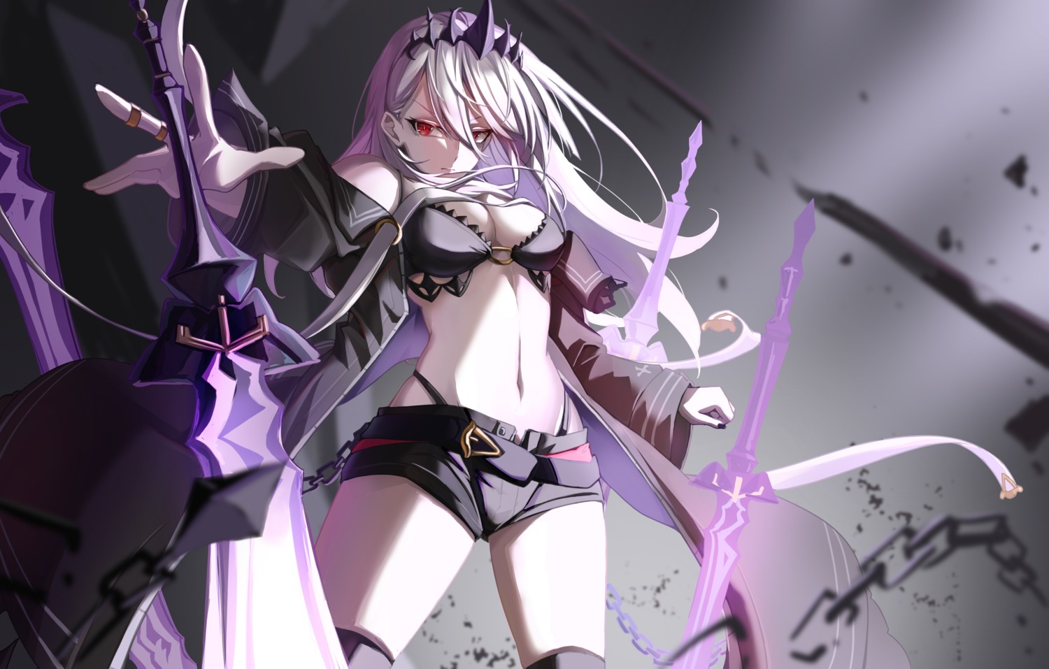 bikini, ongeki, sumeragi_setsuna, swimsuits, sword, tagme, thighhighs