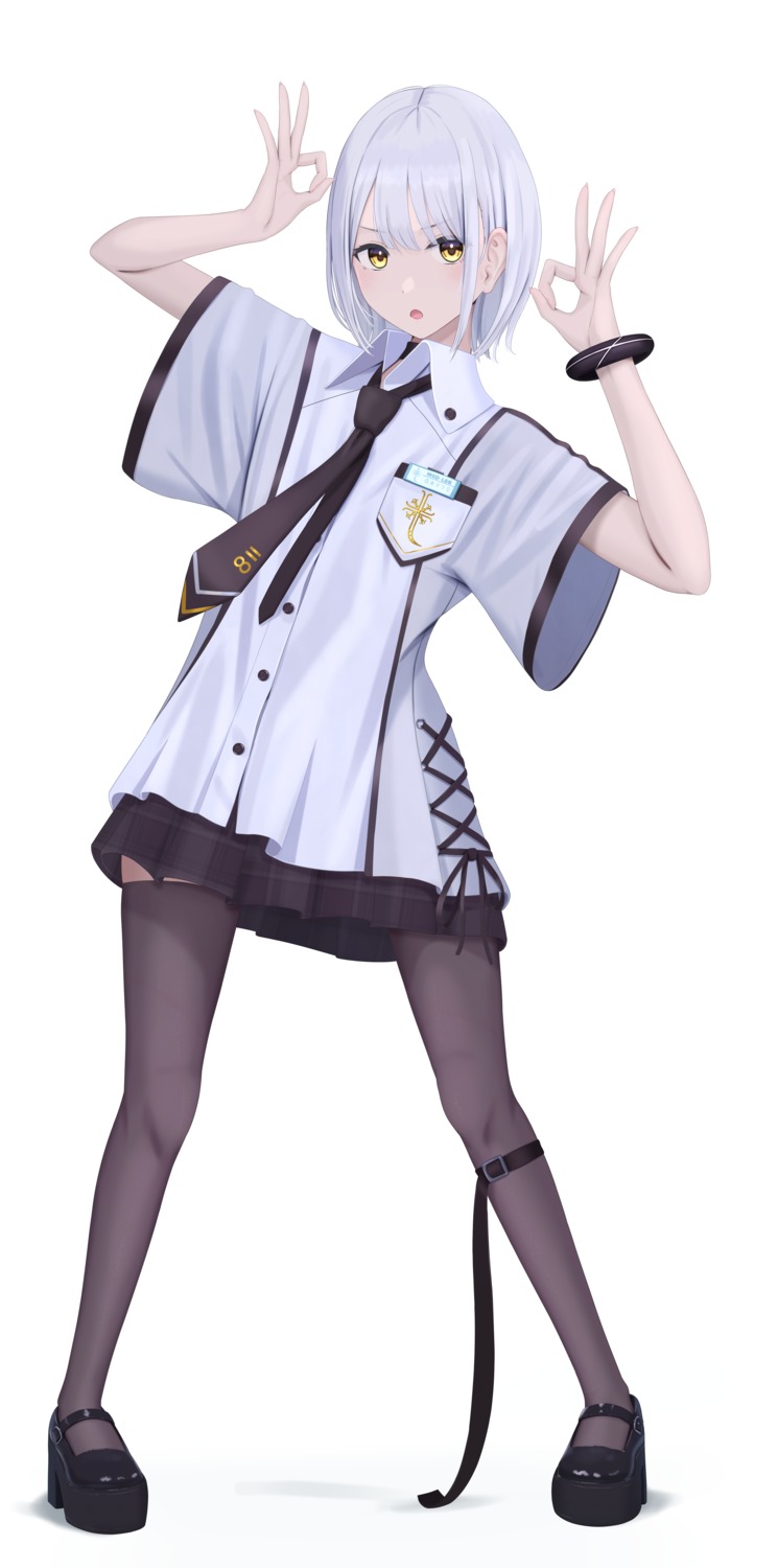 garter, heels, inaka_44, seifuku, stockings, thighhighs