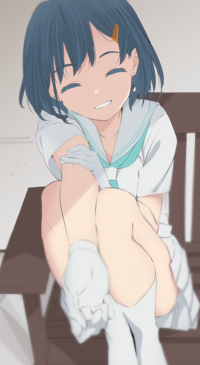 aoba_minami, saitou_kengo, seifuku, skirt_lift, sora-iro_utility