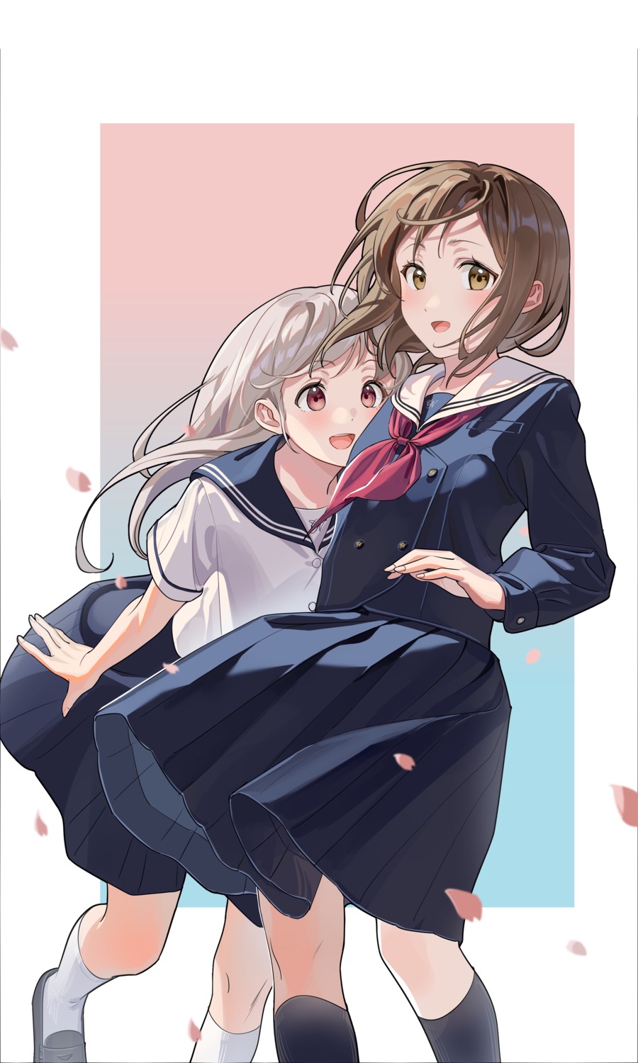 mugugu, seifuku, skirt_lift, yuri