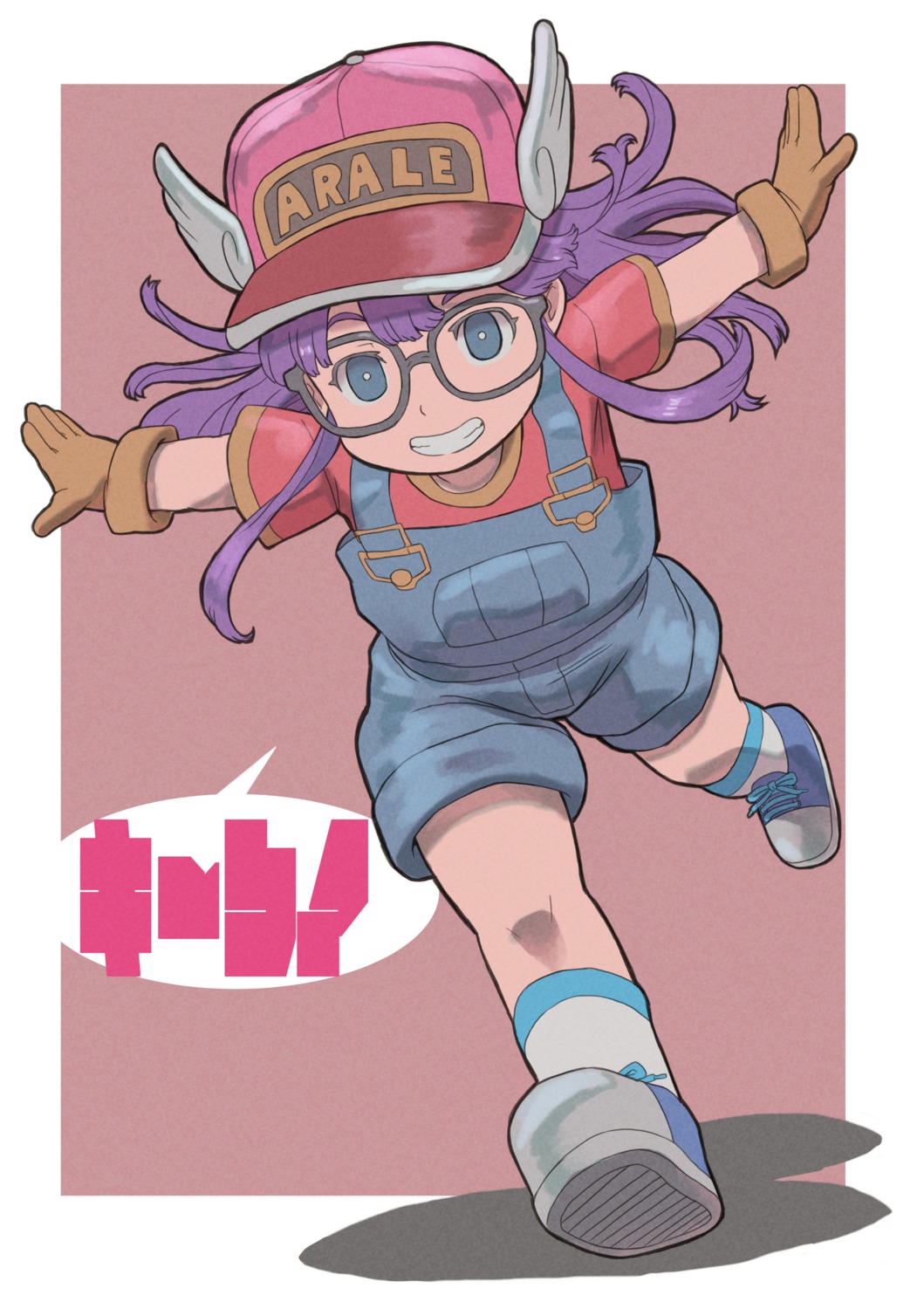 dr._slump, katora, megane, norimaki_arale, overalls