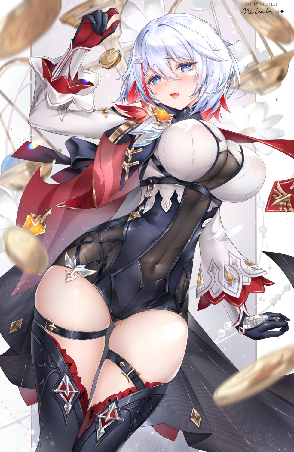 cosplay, eula, garter, genshin_impact, honkai:_star_rail, melailai, thighhighs, topaz