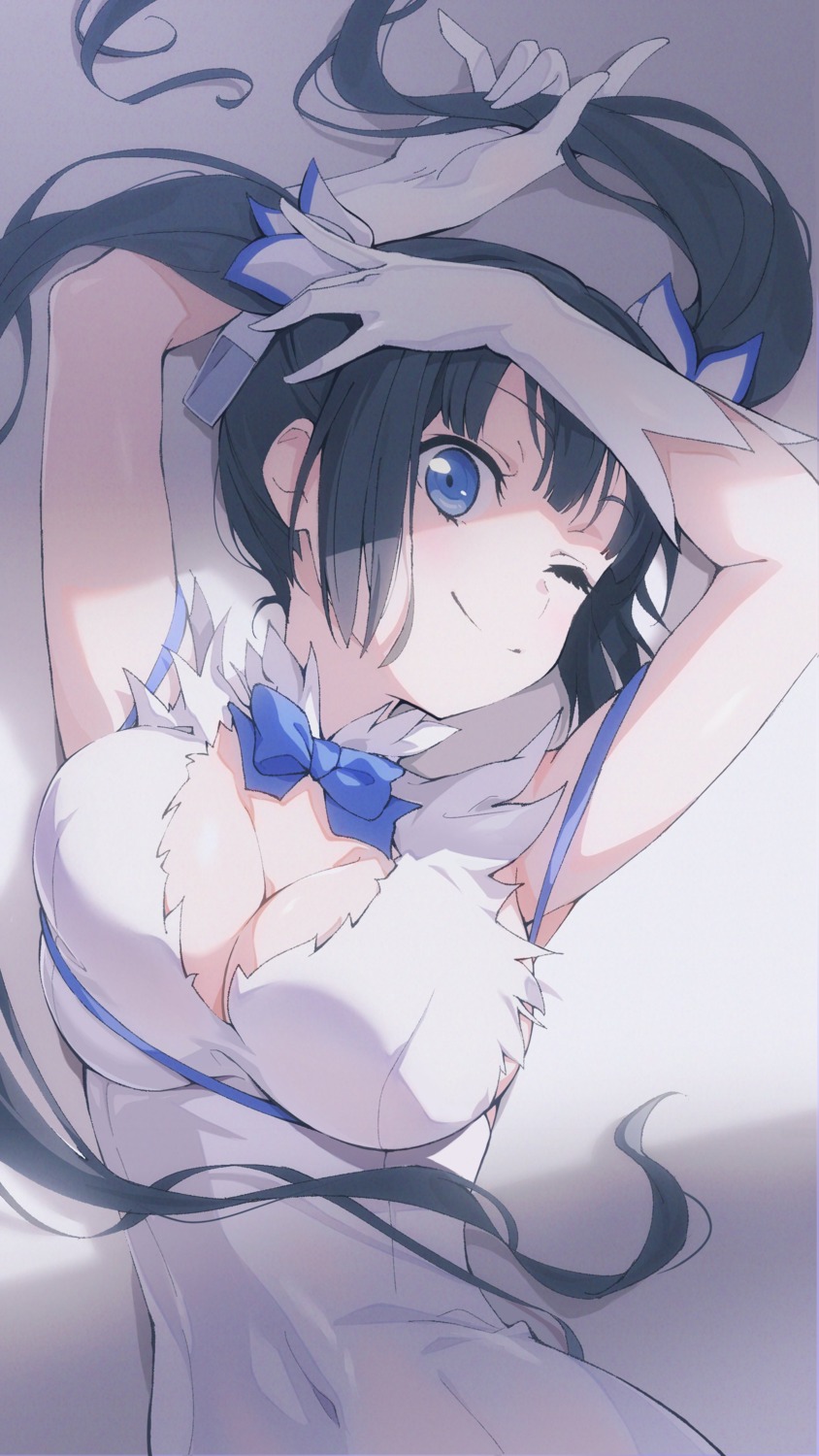 dress, dungeon_ni_deai_wo_motomeru_no_wa_machigatteiru_darou_ka, hestia_(danmachi), no_bra, nobusawa_osamu