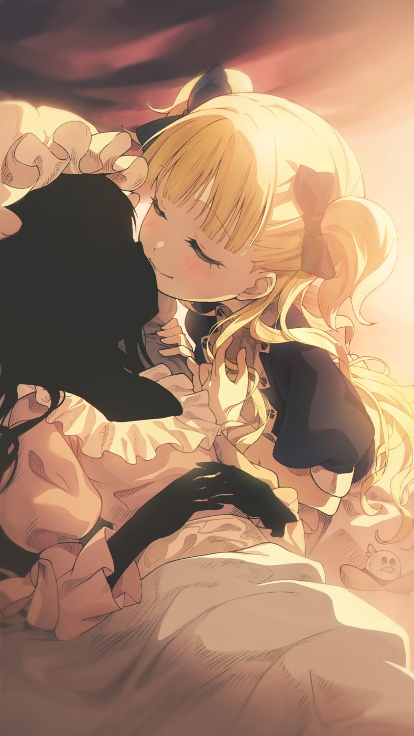 emilico, kate_shadow, maid, nobusawa_osamu, pajama, shadows_house, sheets, yuri