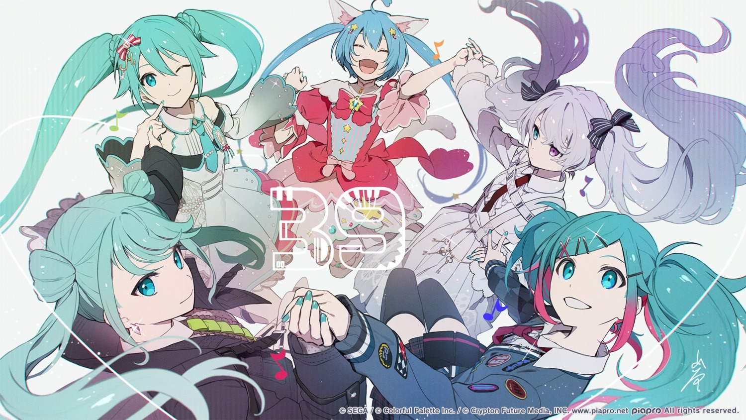 animal_ears, hatsune_miku, heterochromia, iwato1712, nekomimi, project_sekai, sega, seifuku