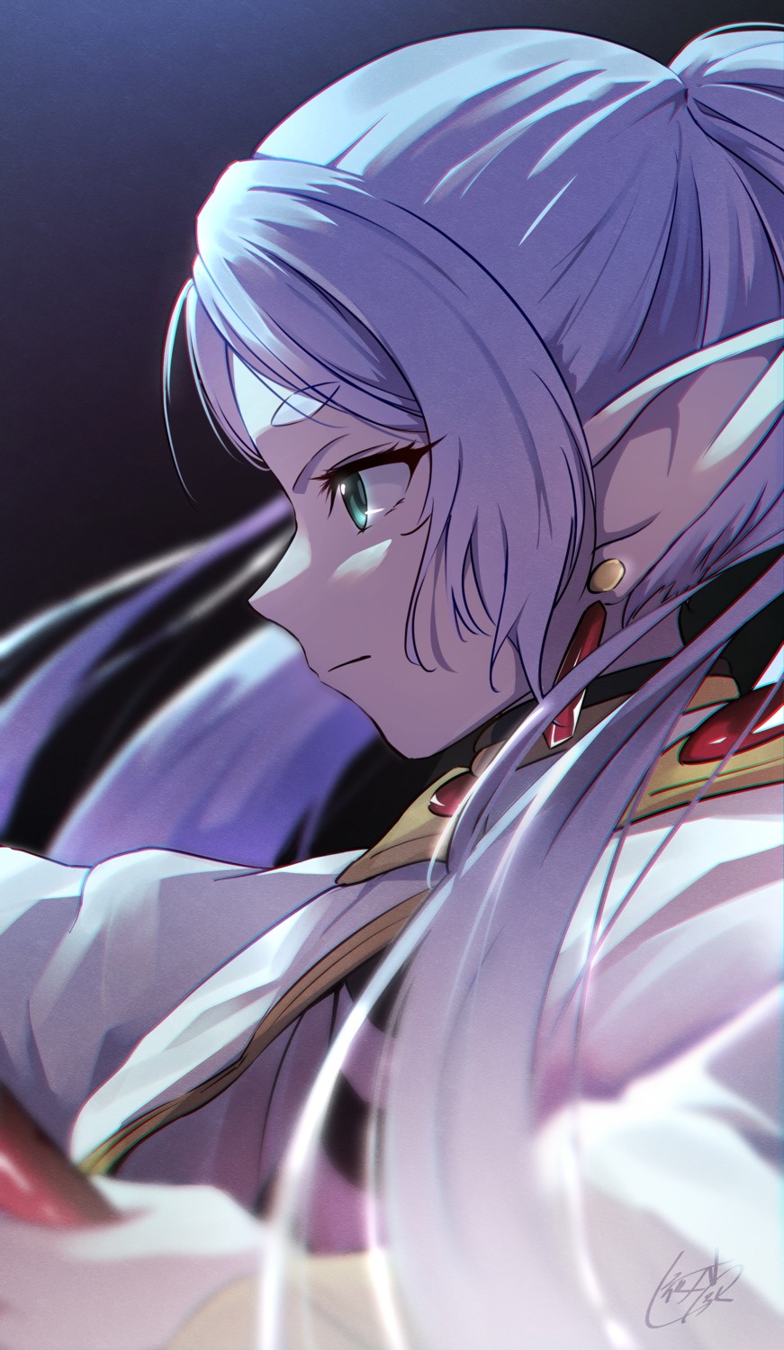 elf, frieren, pointy_ears, sousou_no_frieren, weapon, yatoroku