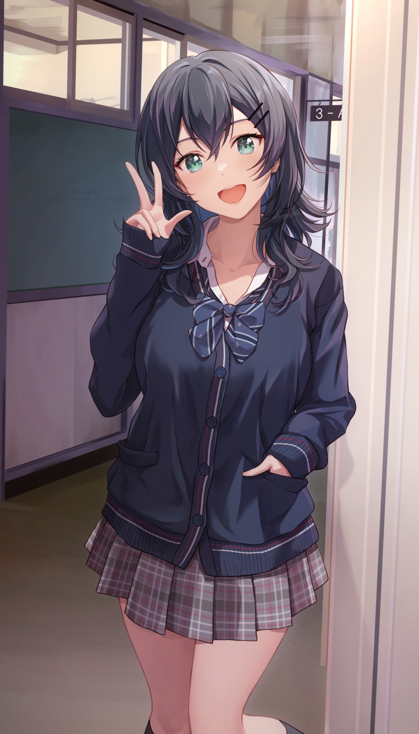 kenzen_kanojo_uruka-chan, official_watermark, seifuku, shamakho, sweater, uruka_(kenzen_kanojo_uruka-chan)