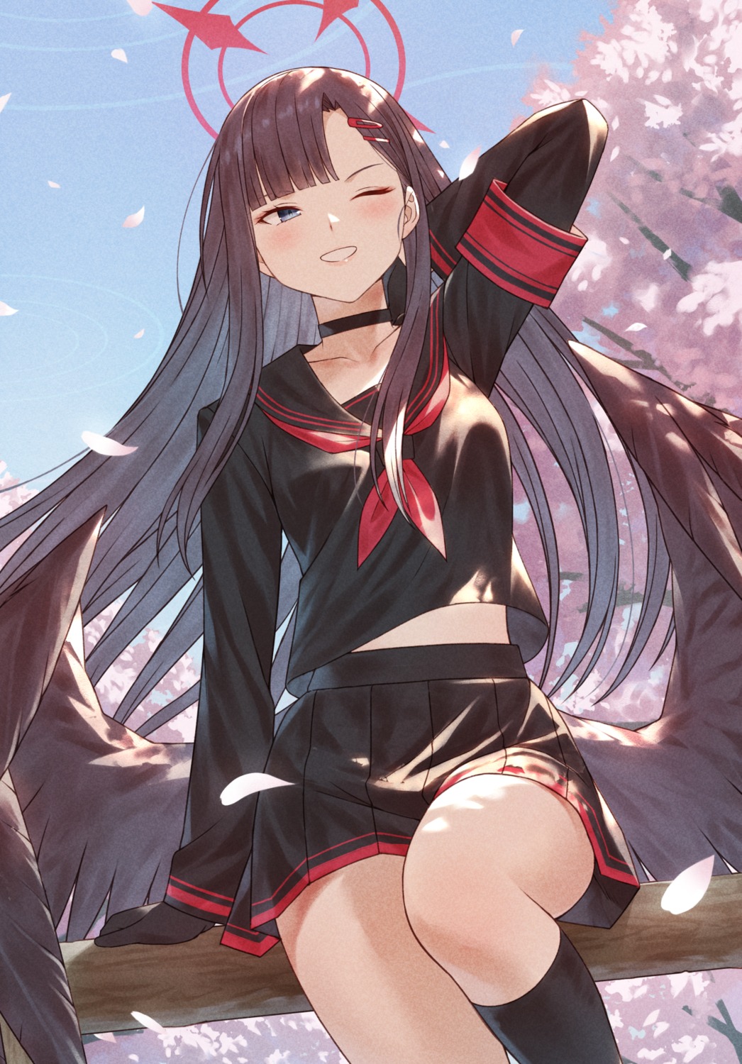 angel, blue_archive, fagi_(kakikaki), nakamasa_ichika, seifuku, wings