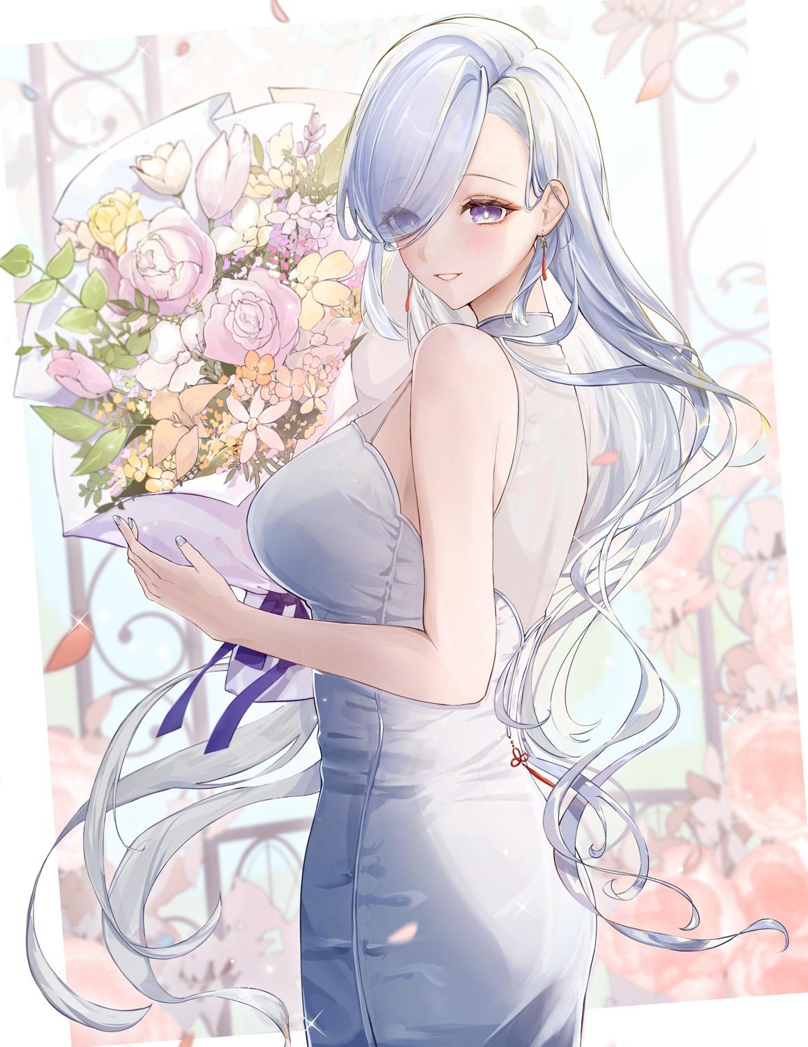 arano0910, ass, dress, genshin_impact, no_bra, shenhe