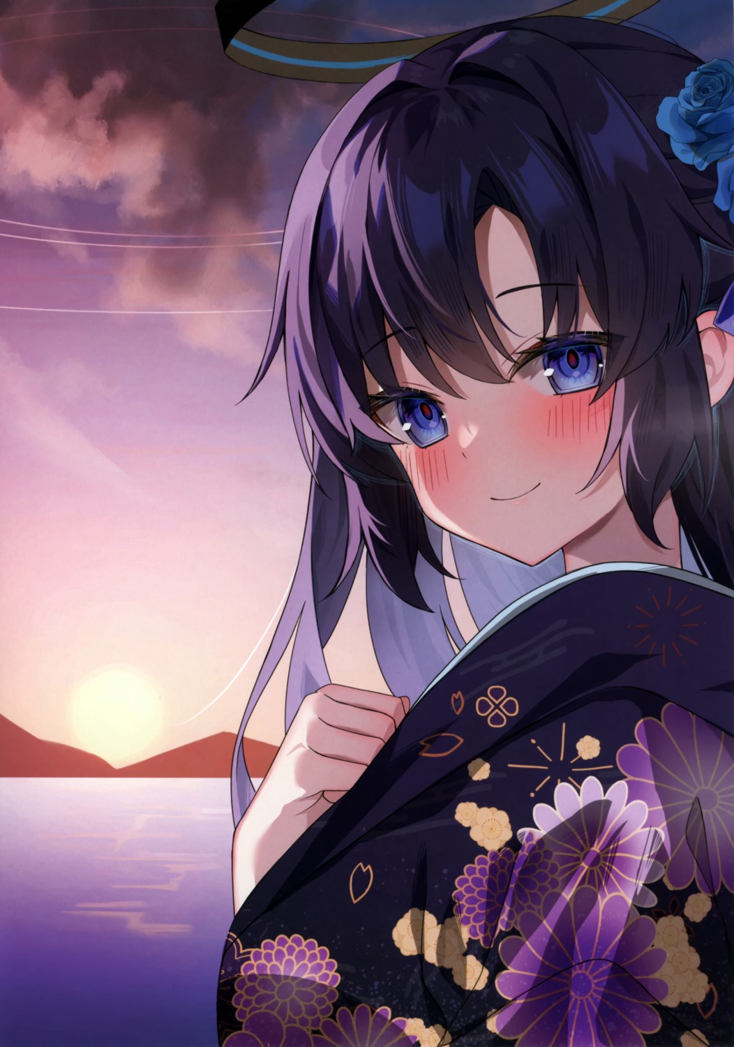 blue_archive, etesumsom, halo, hayase_yuuka, kimono, stitchme