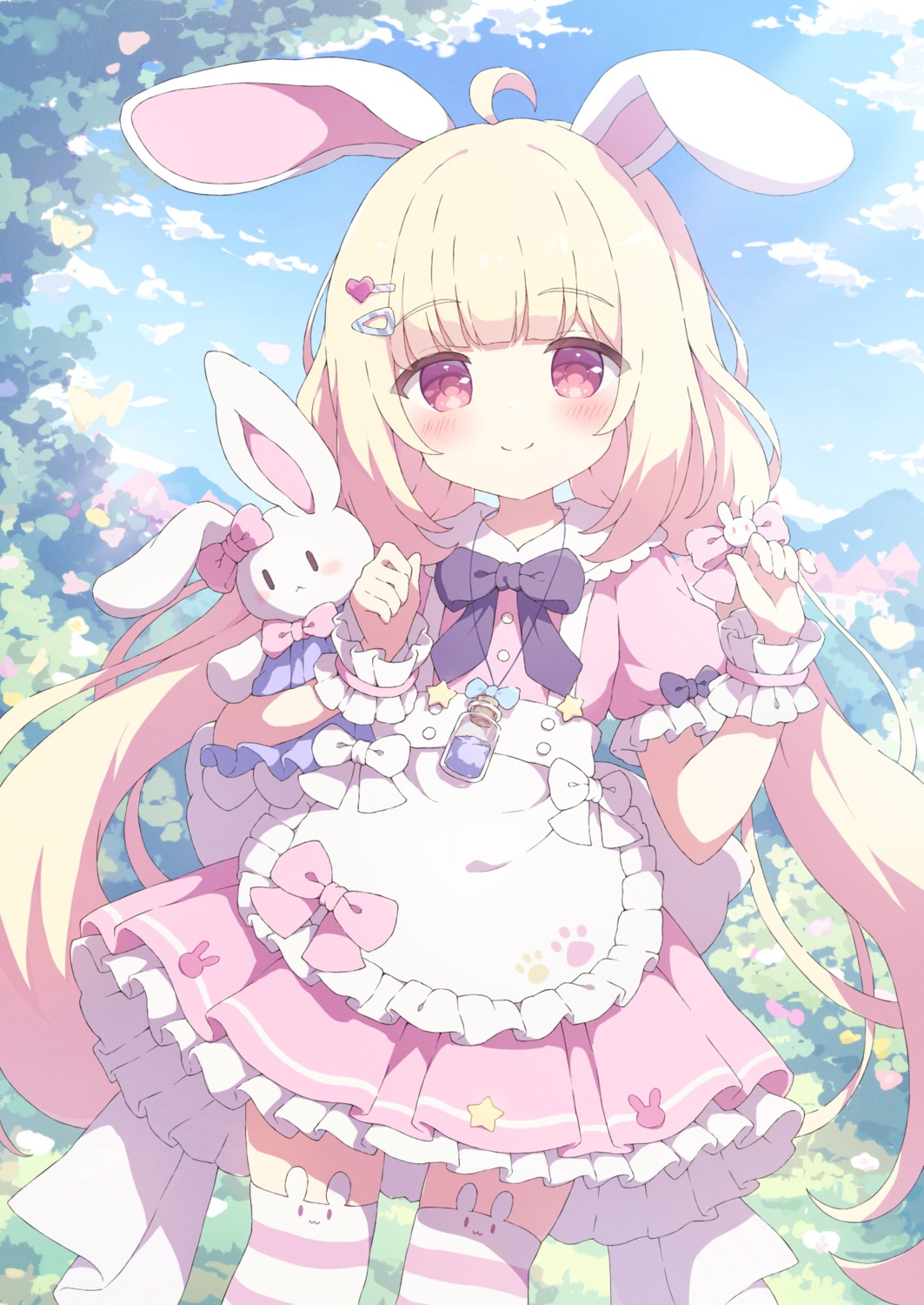 animal_ears, bunny_ears, eruko_(vtuber), indie_virtual_youtuber, thighhighs, tyakomes