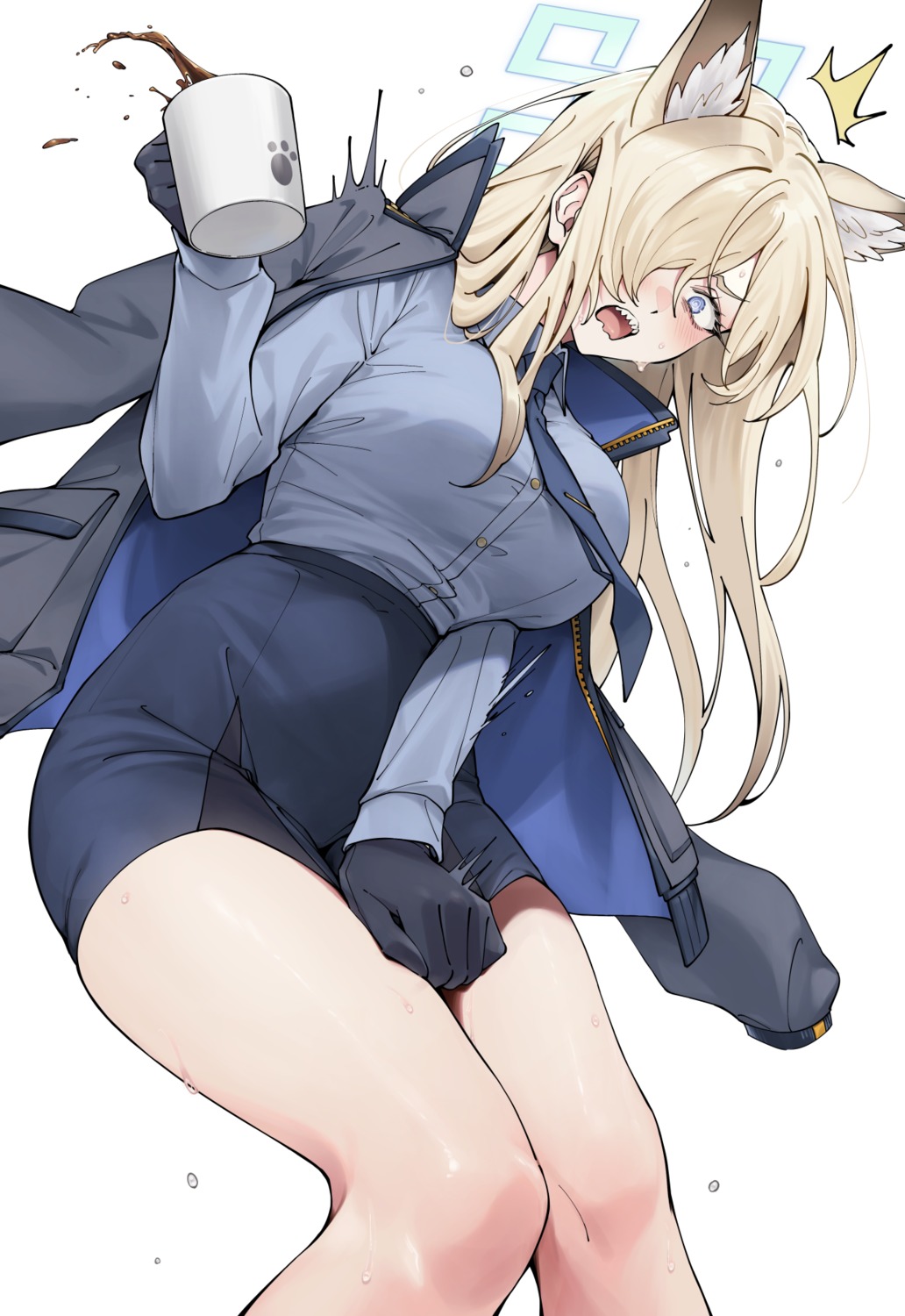 animal_ears, blue_archive, halo, inumimi, ogata_kanna_(blue_archive), police_uniform, toujou_masateru