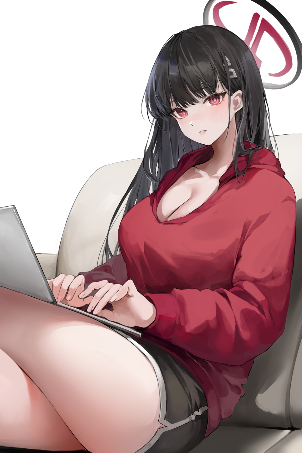 blue_archive, cleavage, halo, lillly, tsukatsuki_rio
