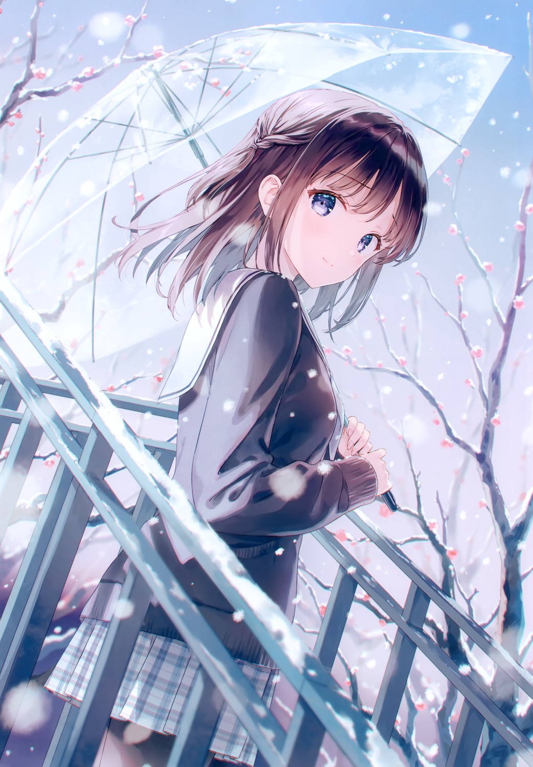 hiten, hitenkei, pantyhose, seifuku, sweater, umbrella