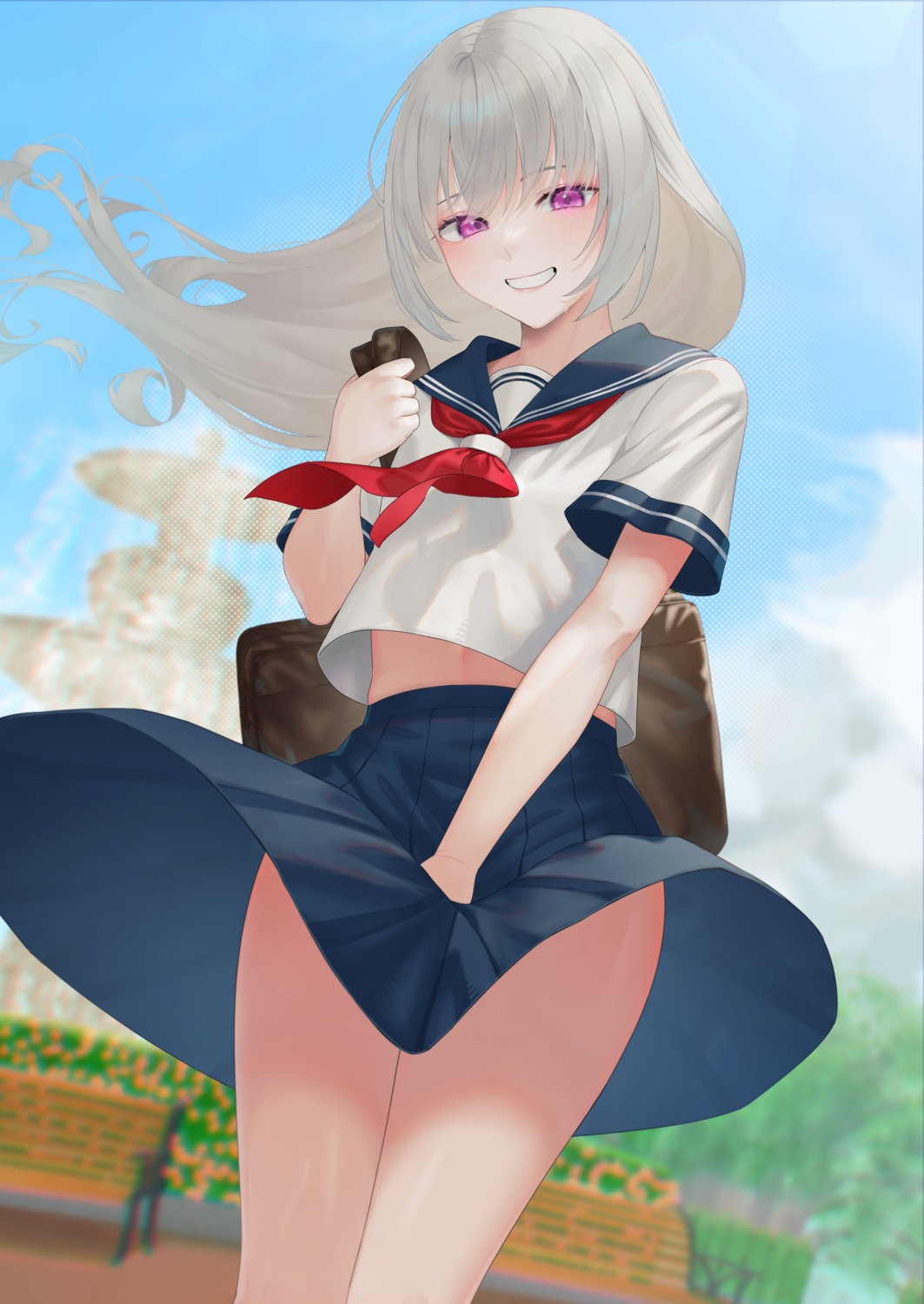 rushian, seifuku, skirt_lift