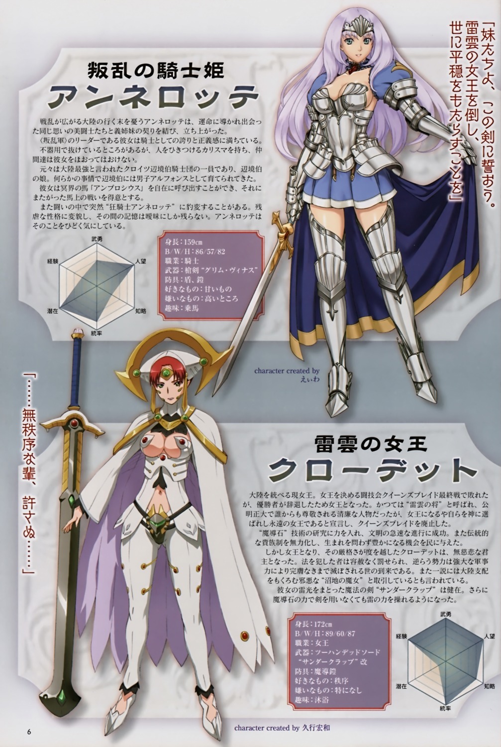 annelotte, armor, claudette, cleavage, eiwa, hisayuki_hirokazu, queen's_blade, queen's_blade_rebellion