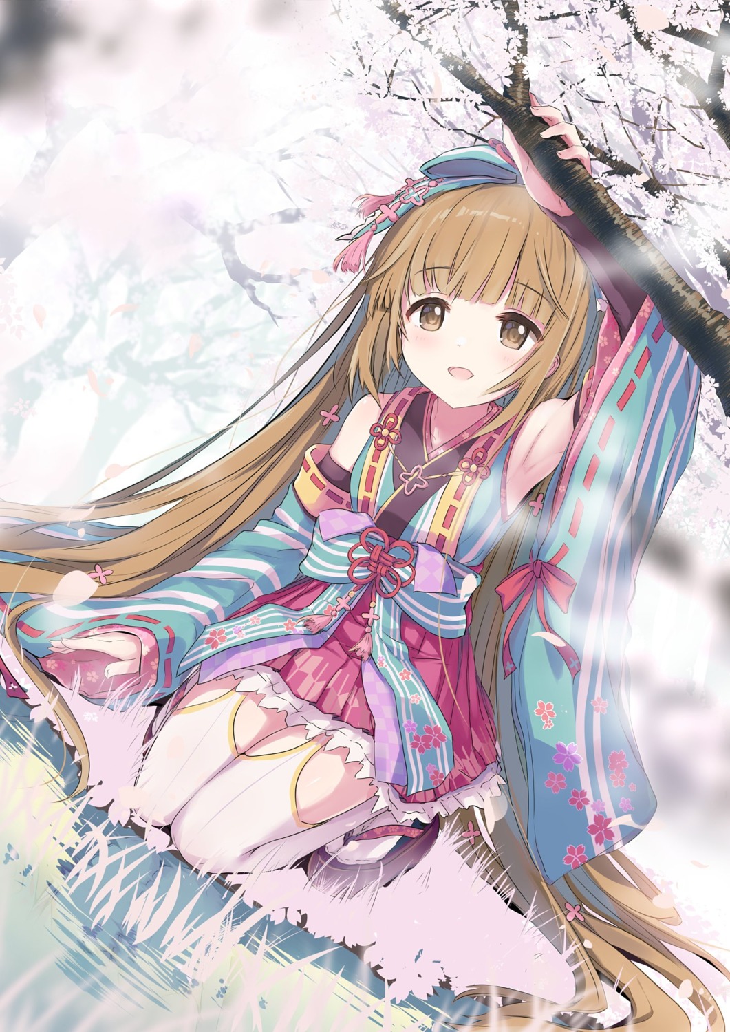 japanese_clothes, nimura_yuuji, stockings, the_idolm@ster, the_idolm@ster_cinderella_girls, thighhighs, yorita_yoshino
