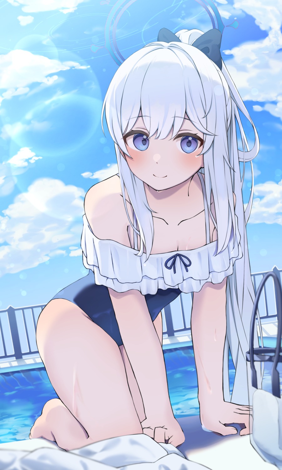 blue_archive, halo, heimu_(heim_kstr), swimsuits, tsukiyuki_miyako