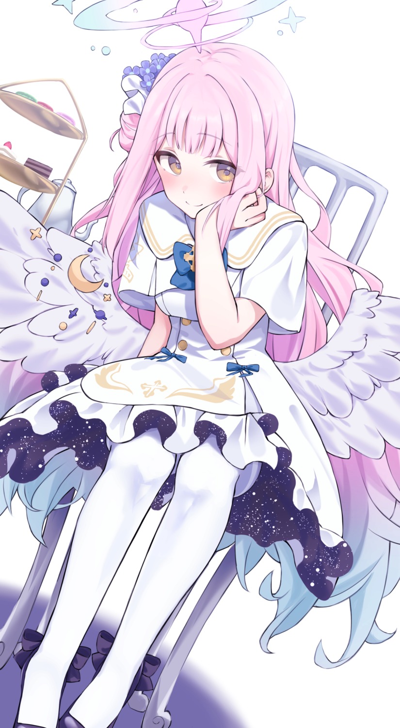 angel, blue_archive, dress, heimu_(heim_kstr), misono_mika, pantyhose, wings