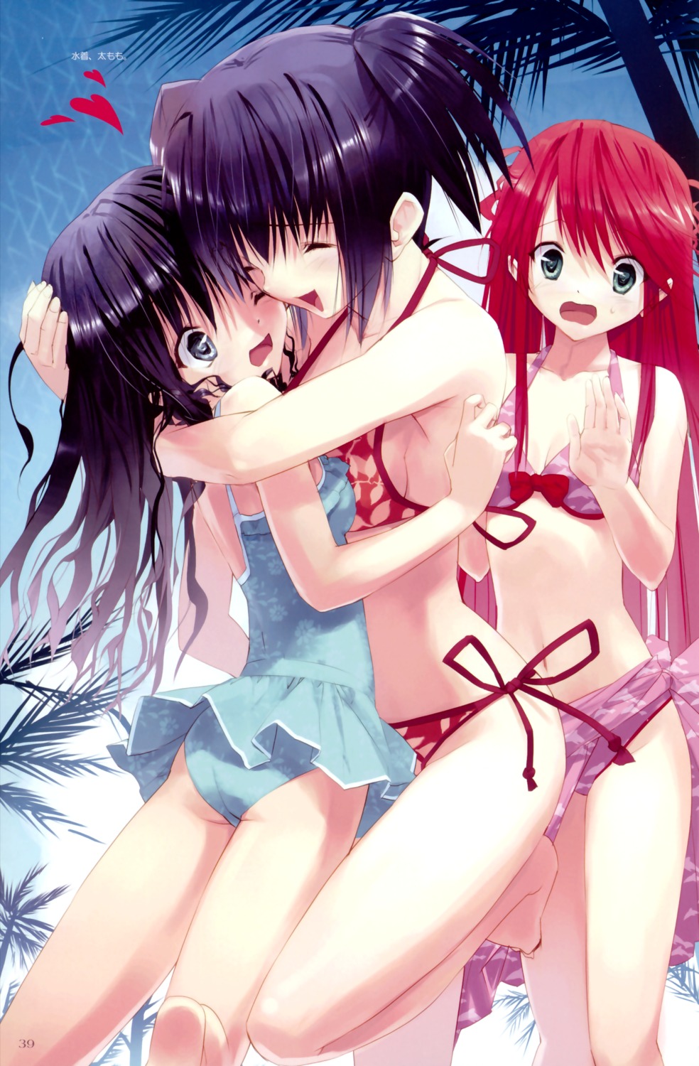bikini, cleavage, fancy_fantasia, scar/edge, swimsuits, ueda_ryou