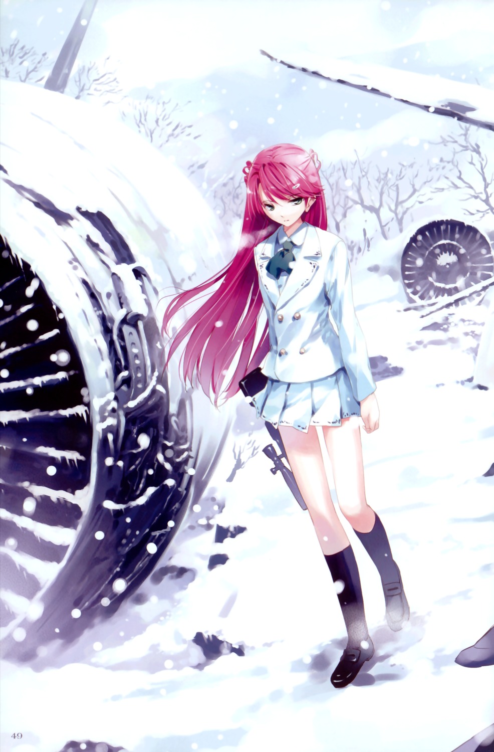 fancy_fantasia, gun, scar/edge, seifuku, ueda_ryou