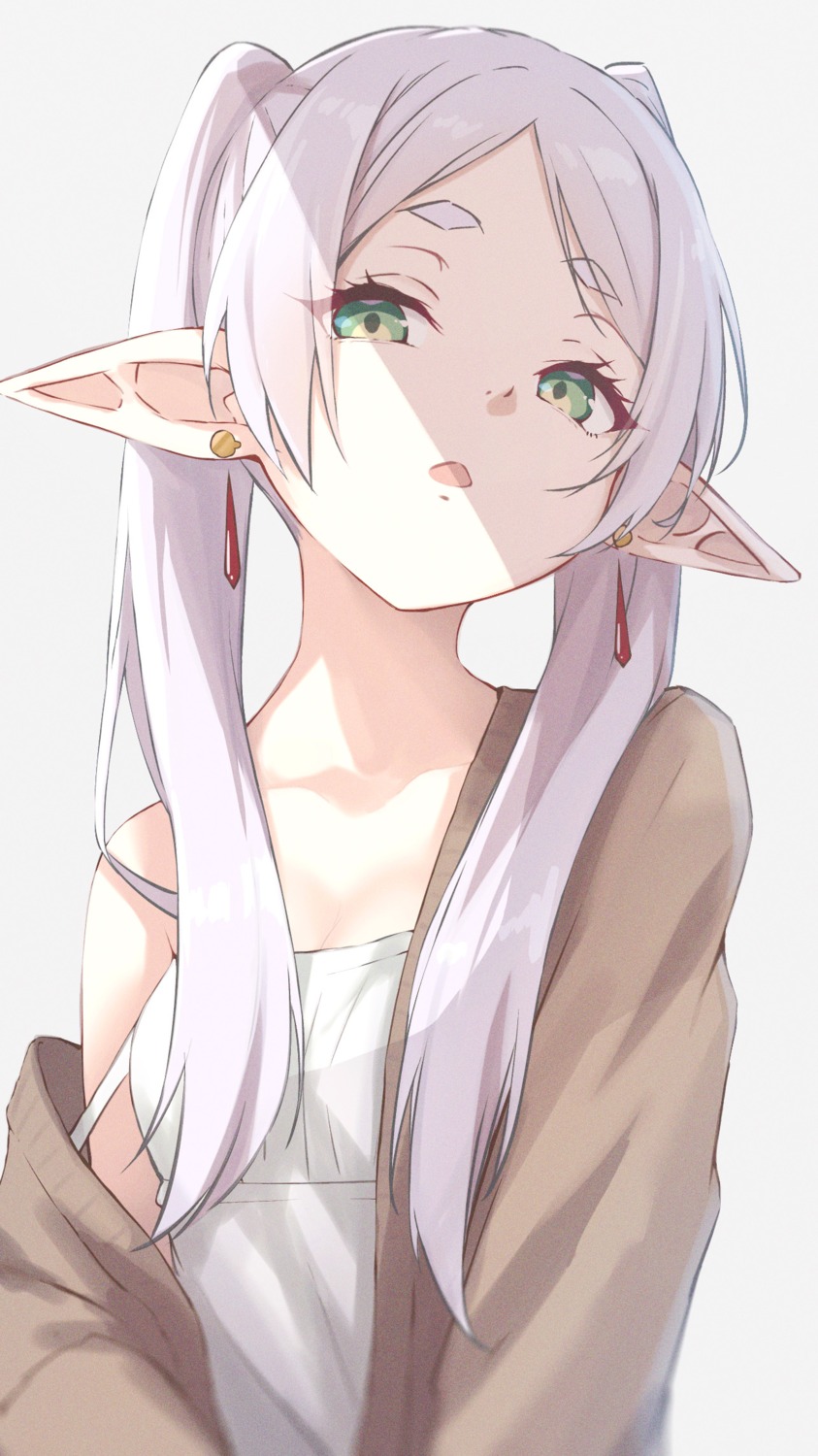 elf, frieren, pikao, pointy_ears, sousou_no_frieren, sweater