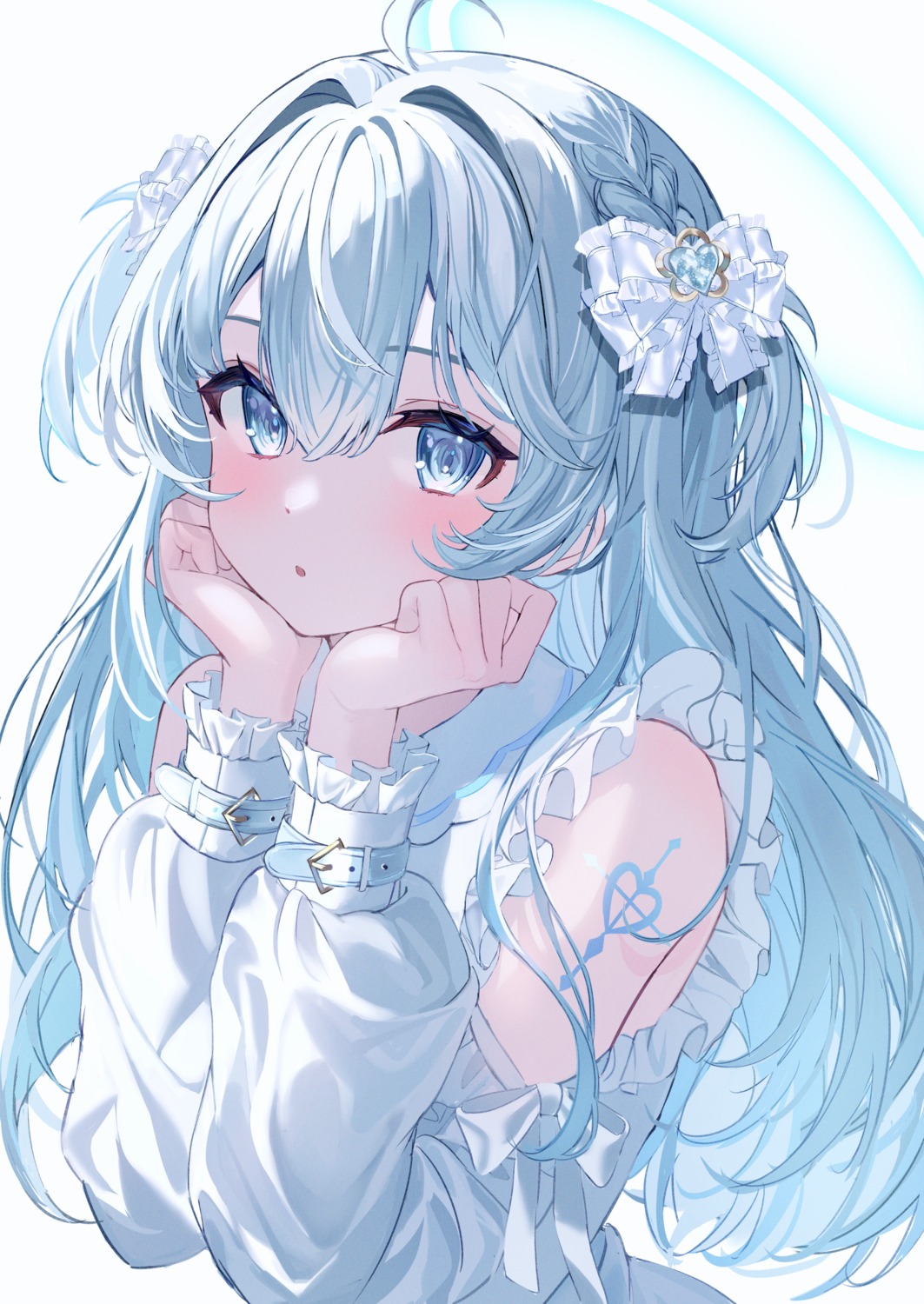 dress, halo, haruhiruri, tattoo