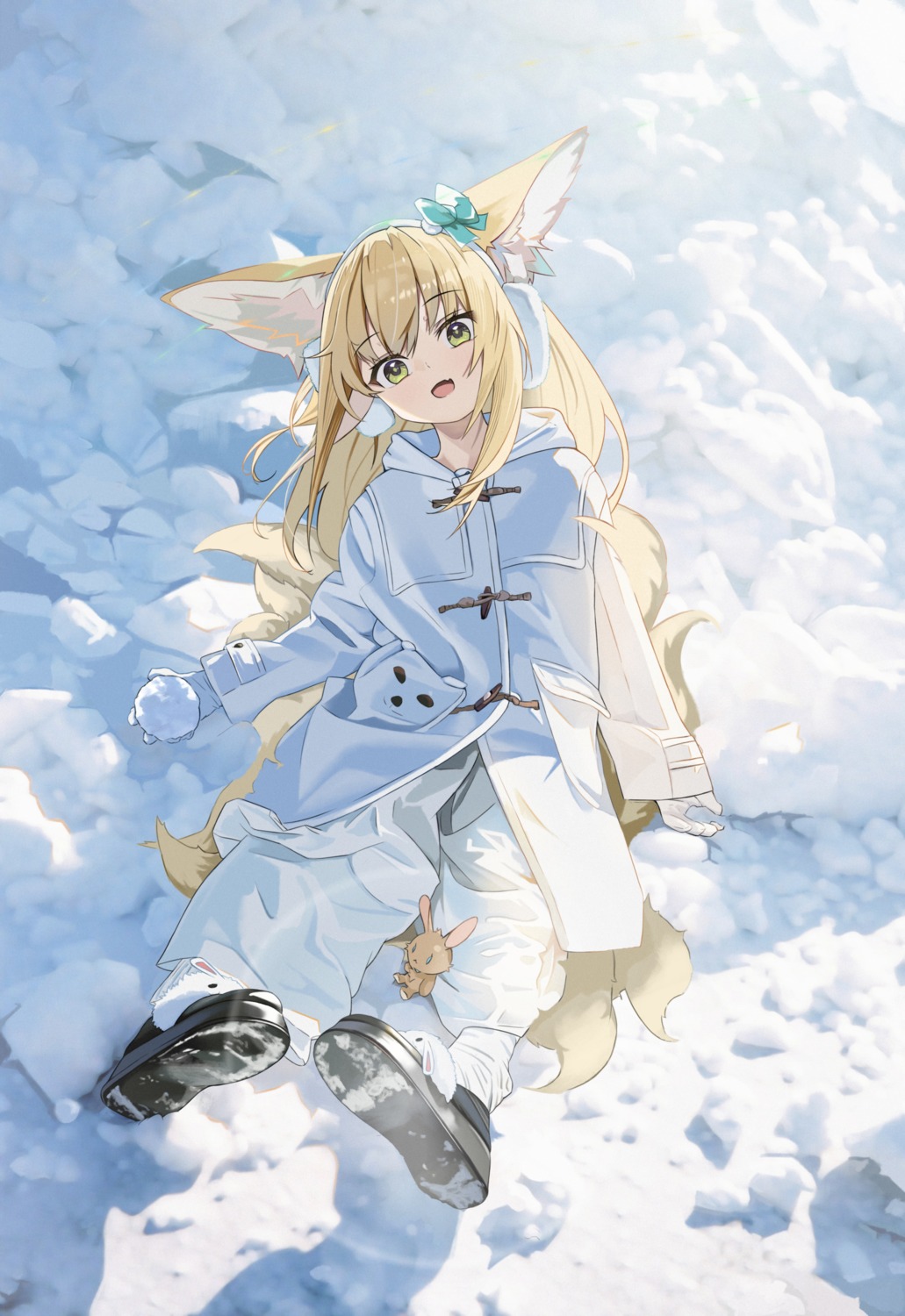 animal_ears, arknights, auguste, kitsune, suzuran_(arknights), tail