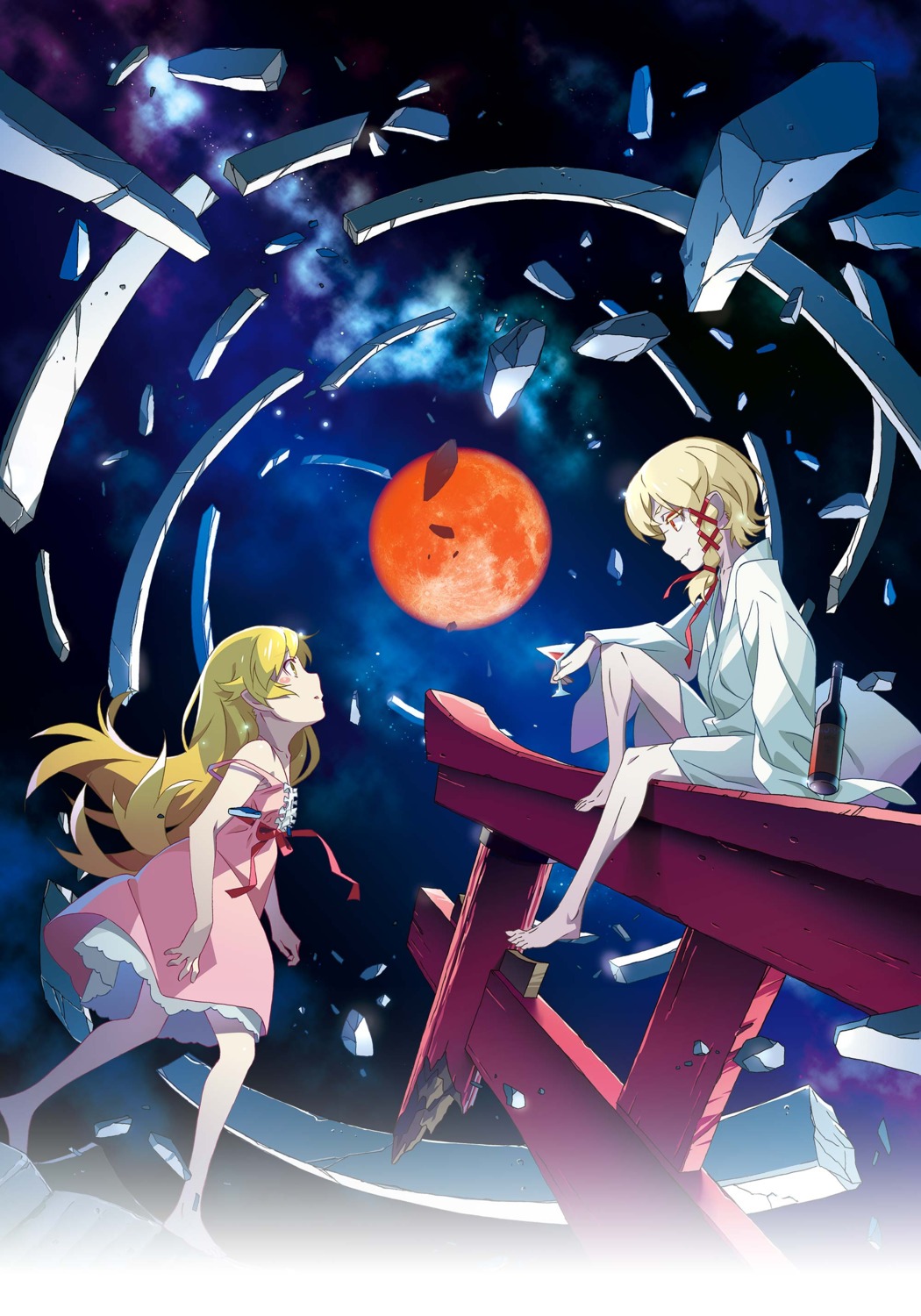 dress, japanese_clothes, monogatari_(series), monogatari_series_off_&_monster_season, oshino_shinobu, pointy_ears, summer_dress, tagme