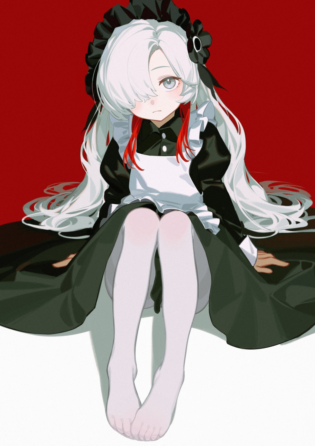 isekai_joucho, kamitsubaki_studio, maid, pantyhose, ryuuforkaf, skirt_lift