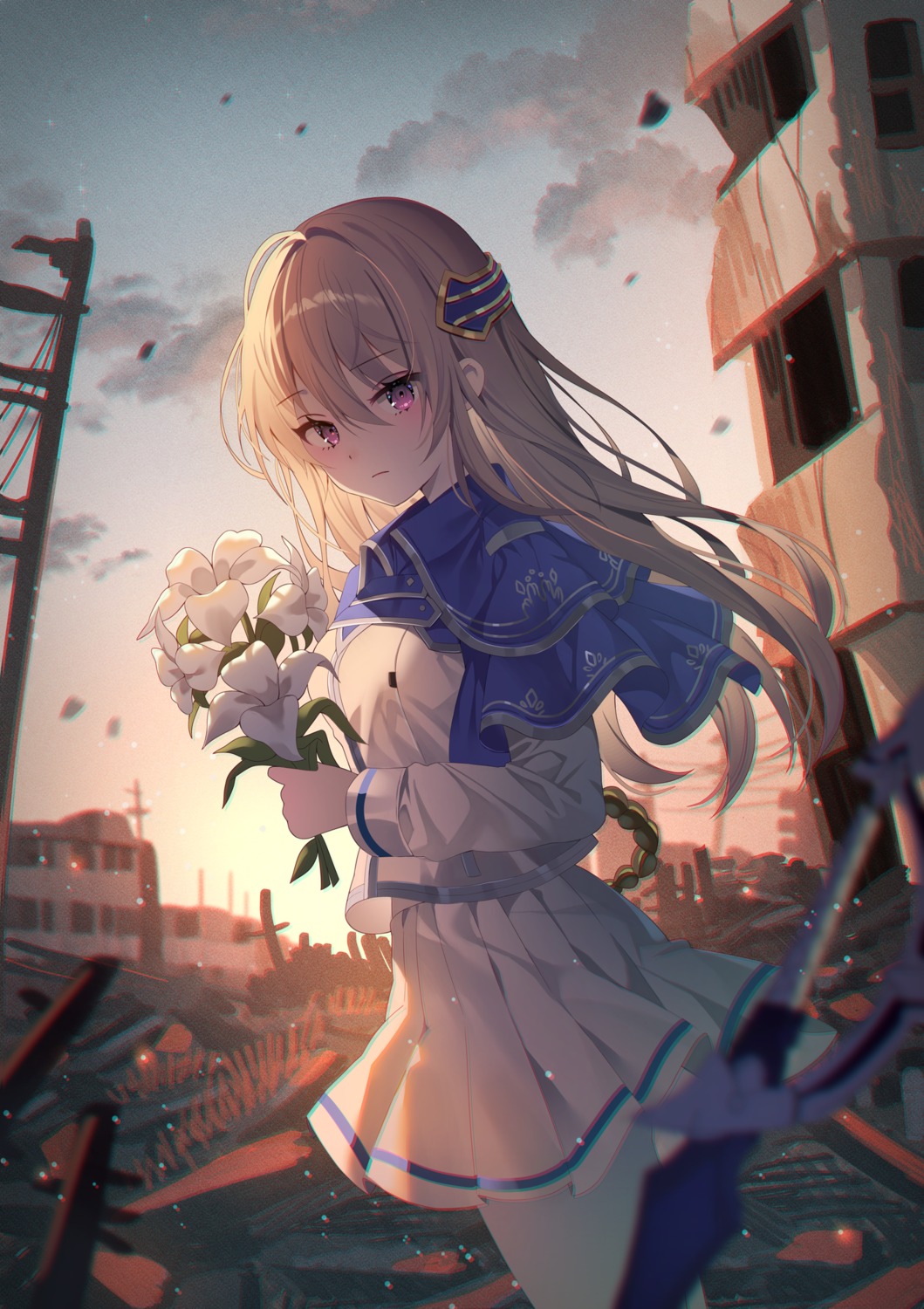gin_(gin937), heaven_burns_red, pantyhose, seifuku, shirakawa_yuina, skirt_lift, sword