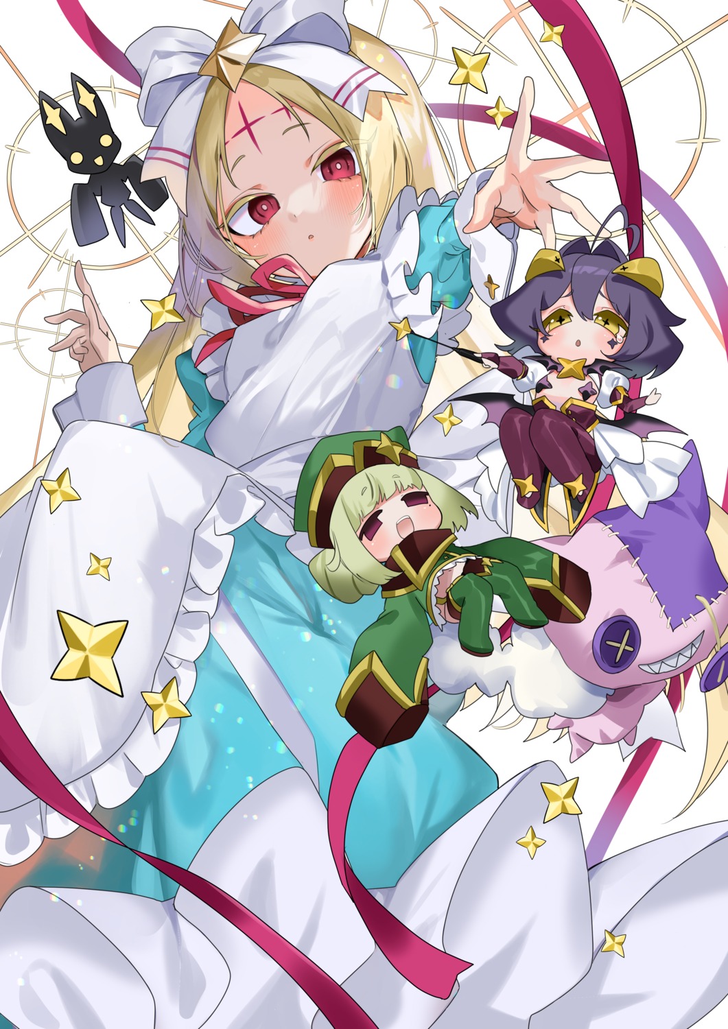 aano_(10bit), araga_kiwi, breasts, chibi, hiiragi_utena, horns, mahou_shoujo_ni_akogarete, morino_korisu