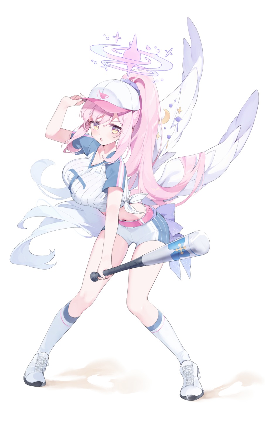 angel, baseball, blue_archive, meunhongcha, misono_mika, uniform, wings