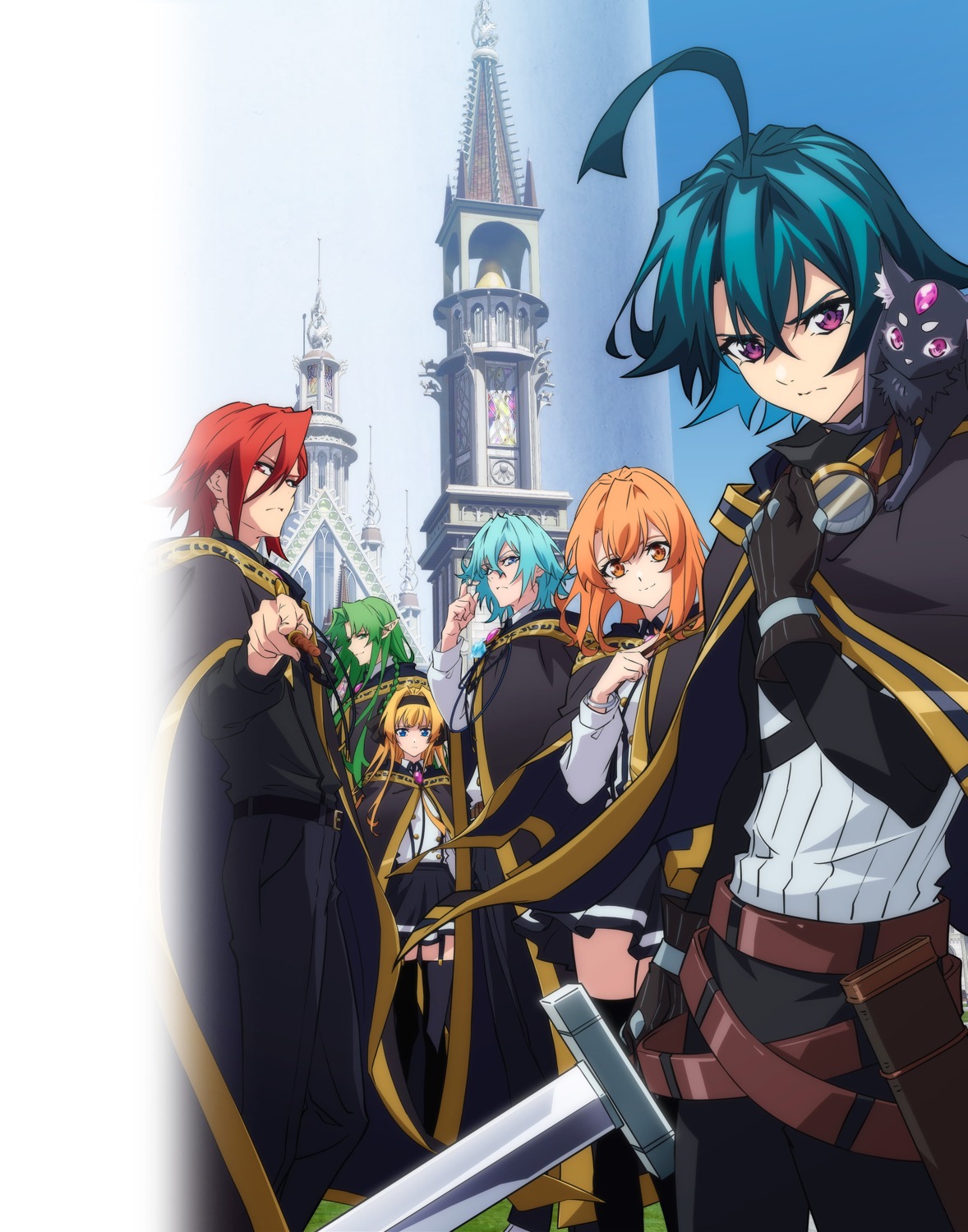 colette_loire, julius_reinberg, kiki_(wistoria), lihanna_owenzaus, neko, pointy_ears, seifuku, sion_ulster