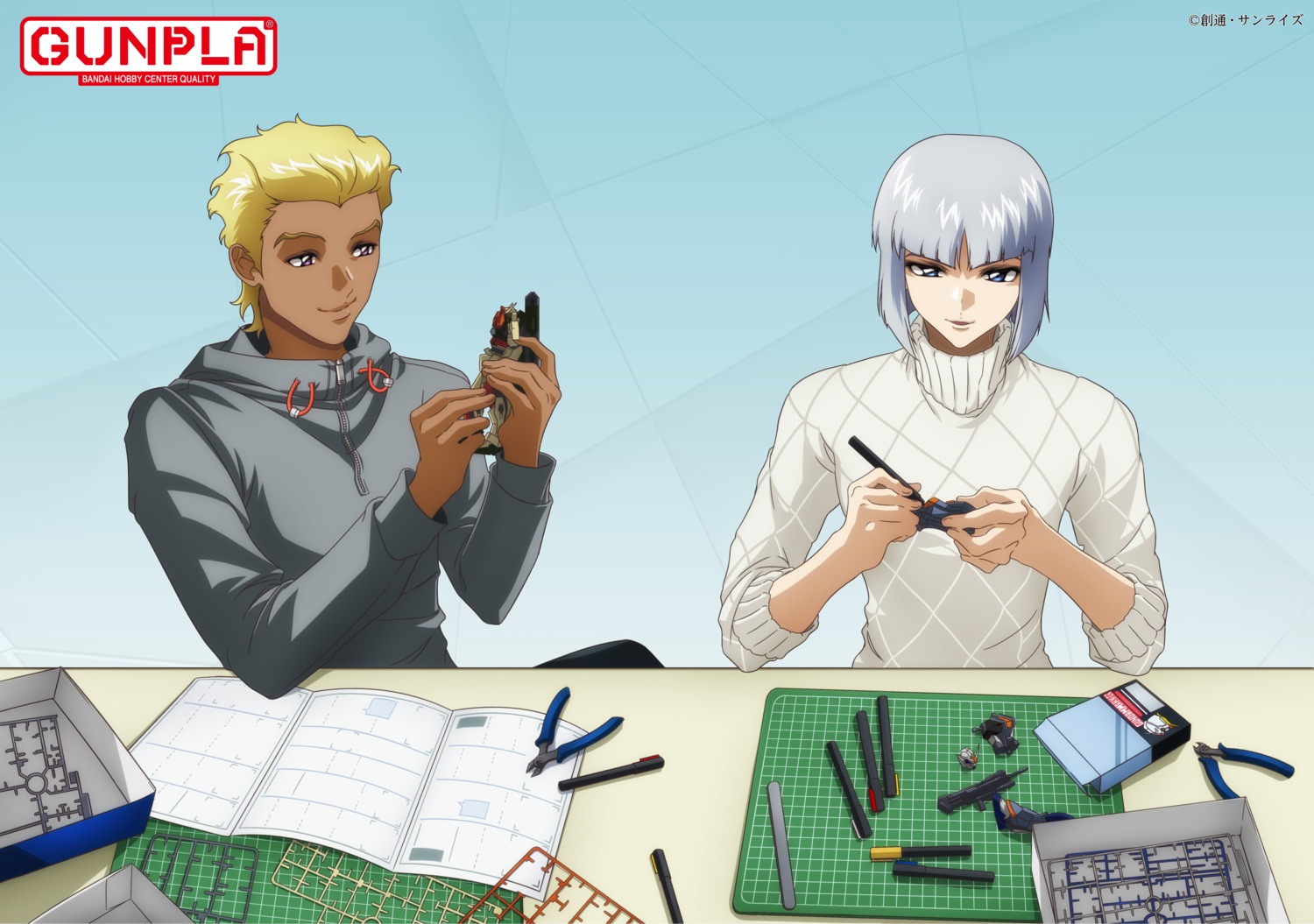 buster_gundam, dearka_elsman, gundam, gundam_seed, gundam_seed_destiny, gundam_seed_freedom, male, mecha, sweater, tagme, yzak_joule