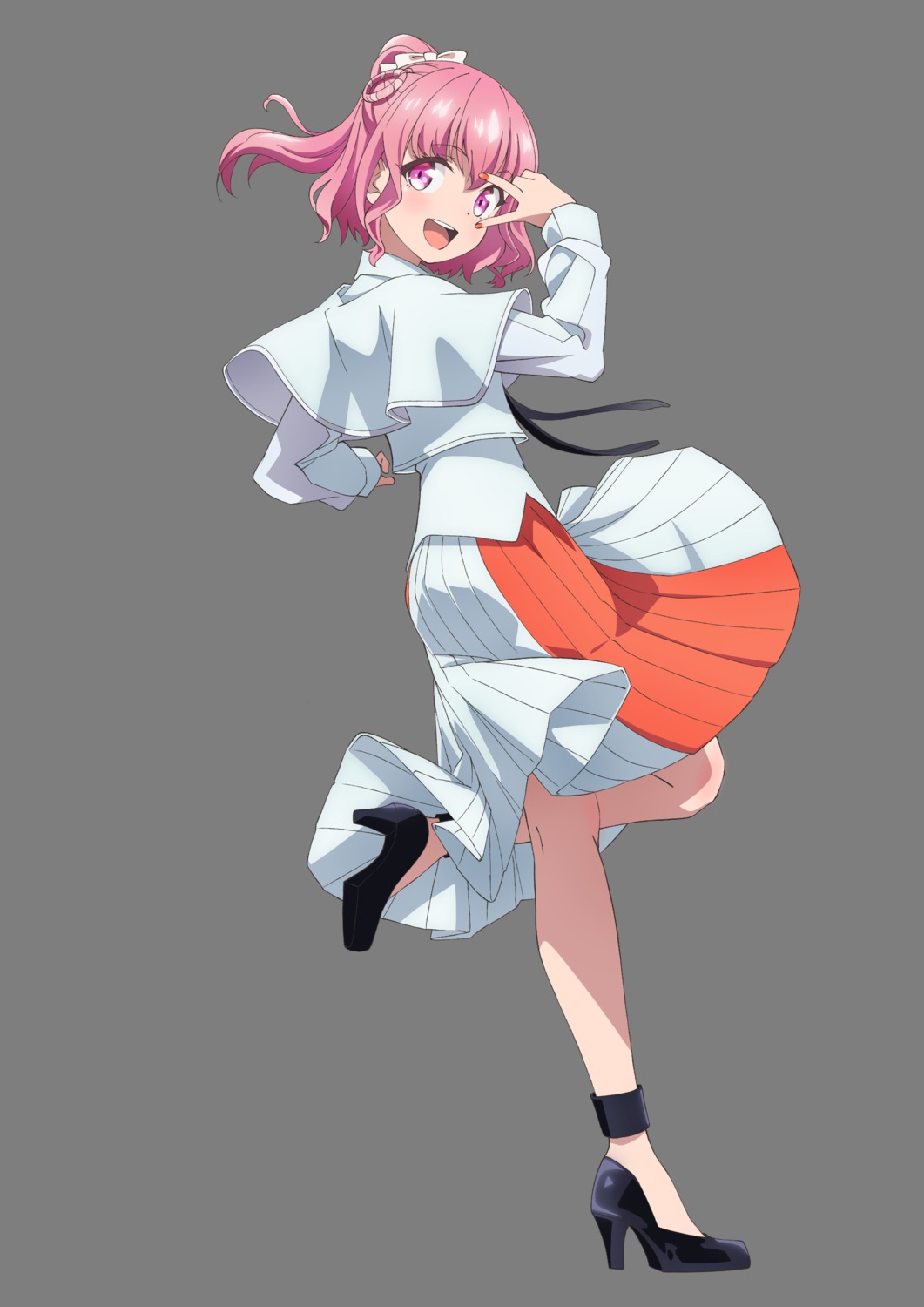 heels, hinomoto_hinatsu, shine_post, skirt_lift, tagme, transparent_png, uniform