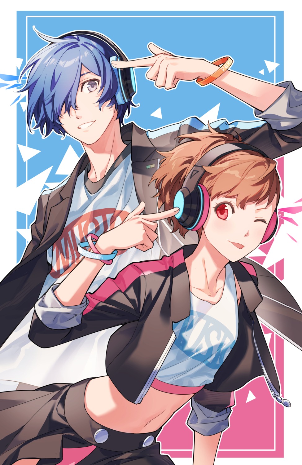 arisato_minato, female_protagonist_(p3), headphones, megaten, persona, persona_3, tsubasa_syaoin