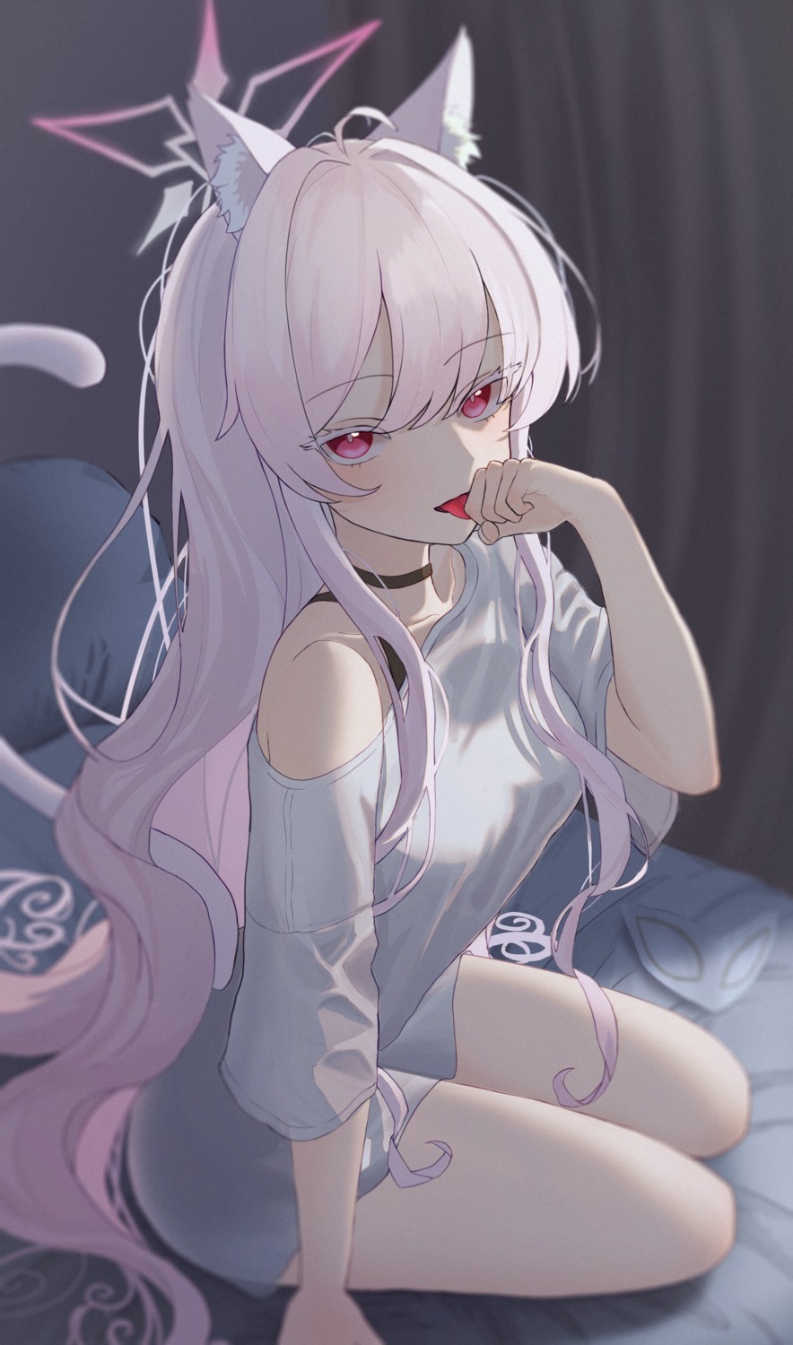 animal_ears, blue_archive, halo, kiyosumi_akira, nekomimi, rega, tail