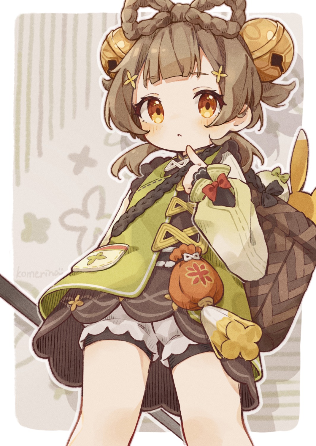 asian_clothes, bloomers, genshin_impact, komerina, skirt_lift, yaoyao